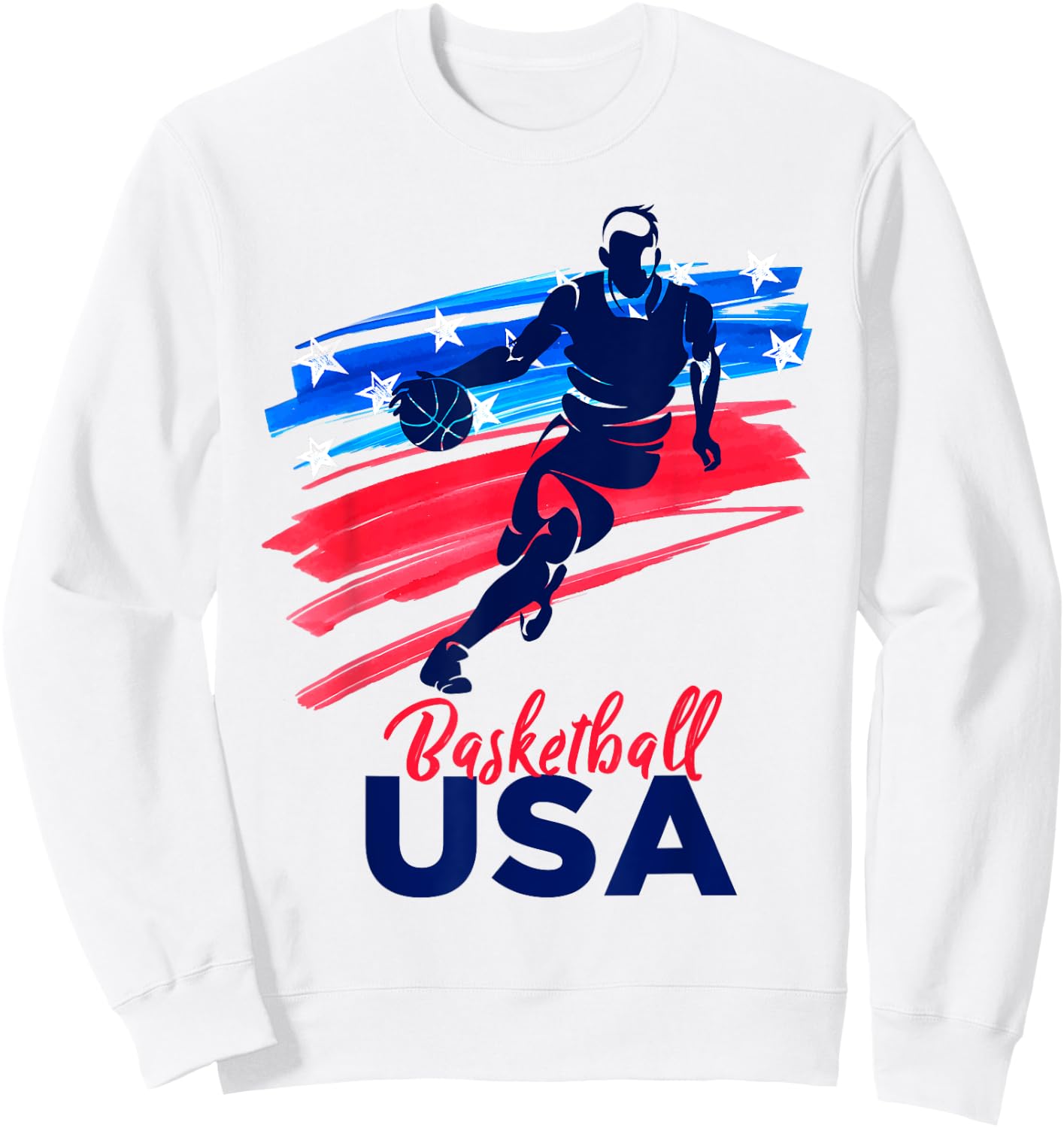 Basketball USA Support the Team Shirt Basketball Lover Sweatshirt - Sweatshirt | White