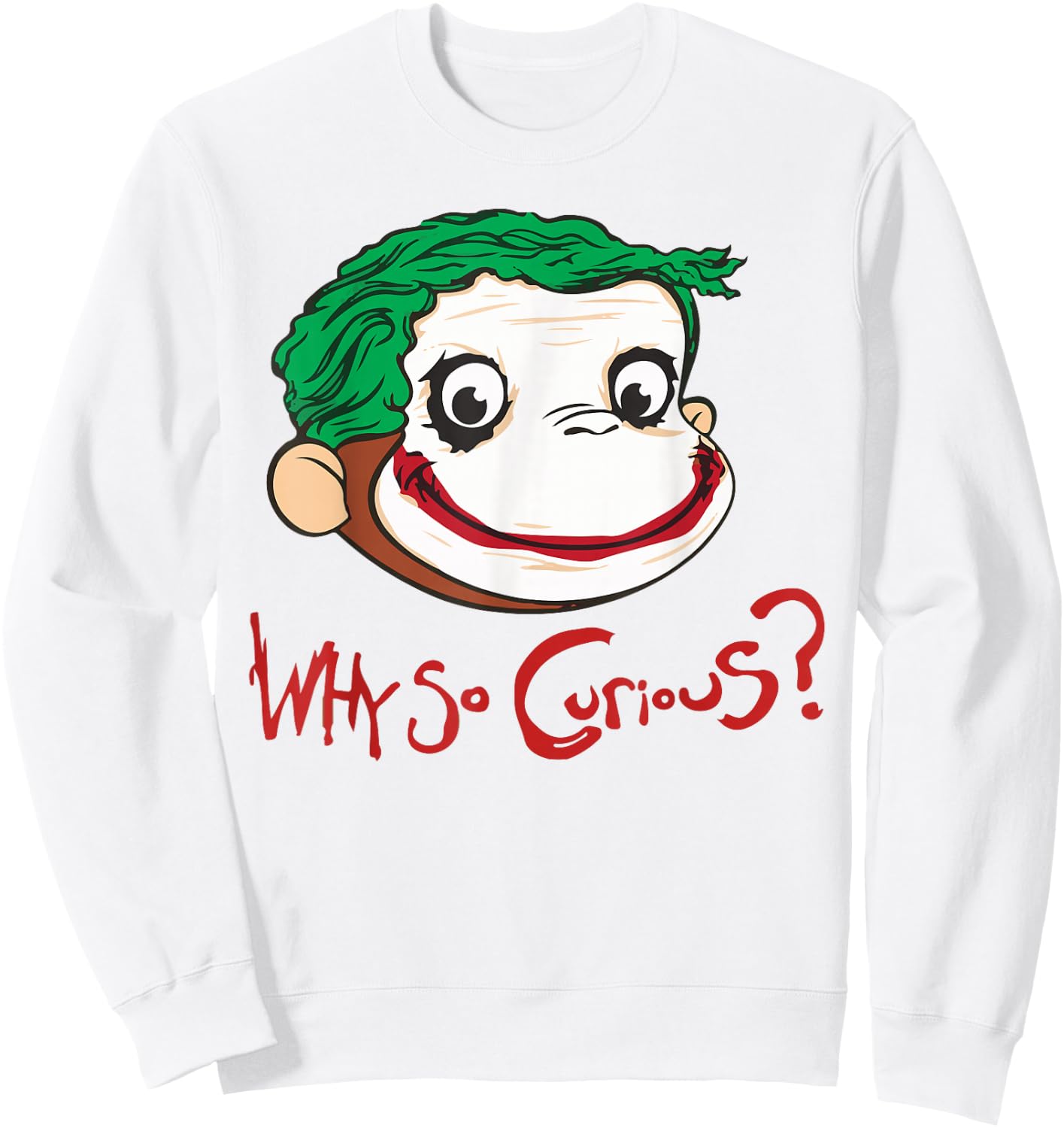 Funny Monkey Face Why So Curious women kids Sweatshirt - Sweatshirt | White