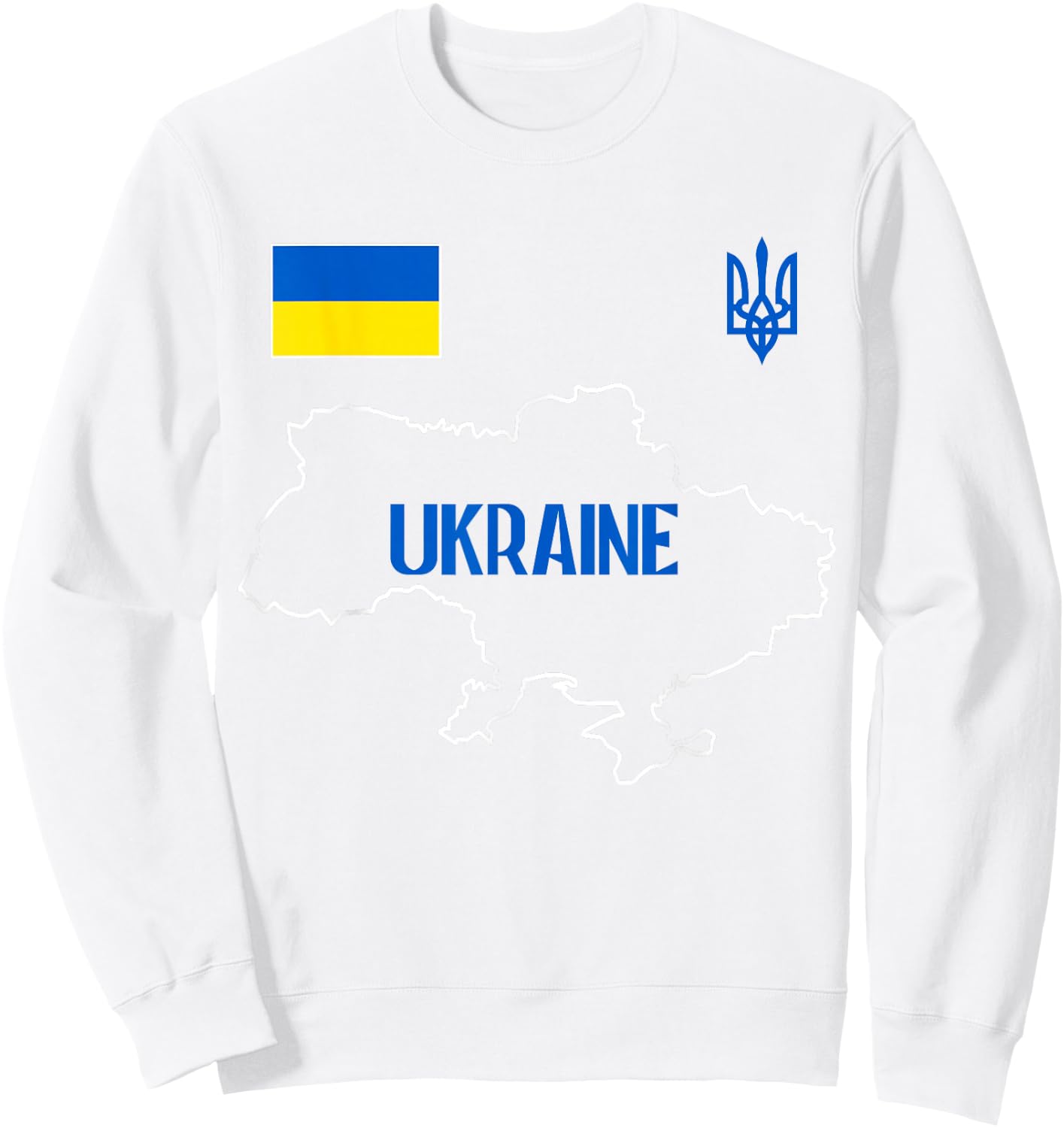 Ukrainian Patriotic Ukraine Flag, Ukrainian Football Fan Sweatshirt - Sweatshirt | White