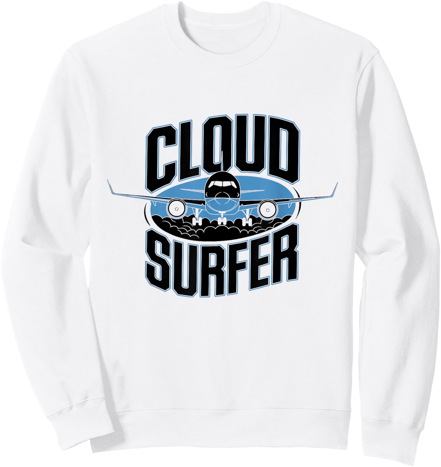 Cloud Surfer Airplane Fly Aviation Flying Plane Enthusiast Sweatshirt - Sweatshirt | White