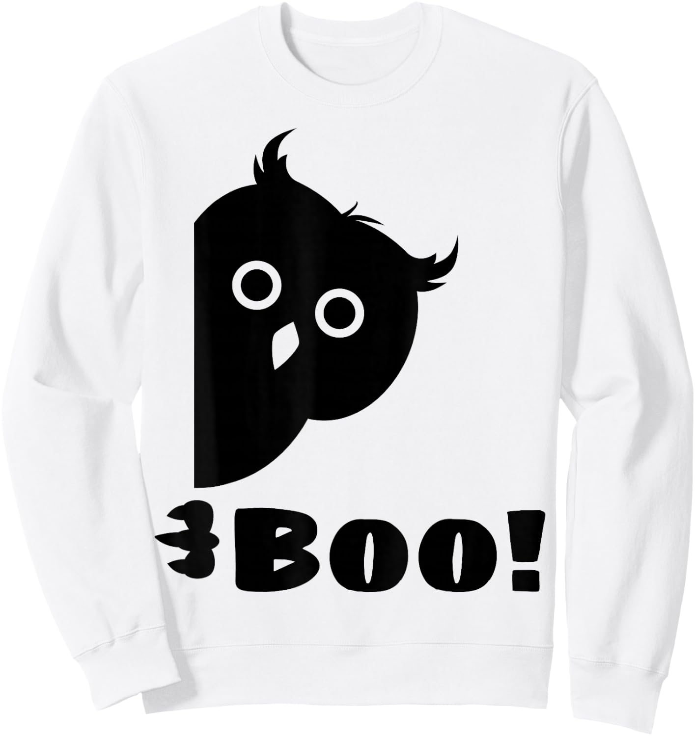 Boo! | Funny Owl Lover Shirt Hiding Peekaboo Halloween Owl Sweatshirt - Sweatshirt | White