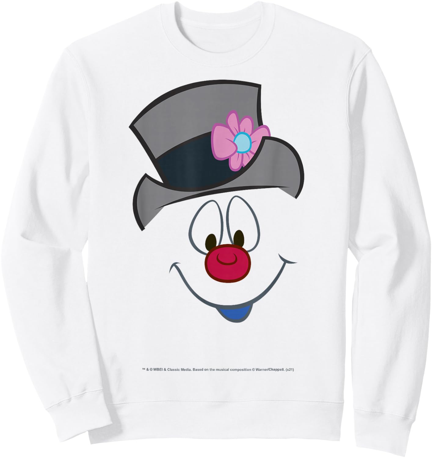 Frosty The Snowman Christmas Big Face Sweatshirt - Sweatshirt | White
