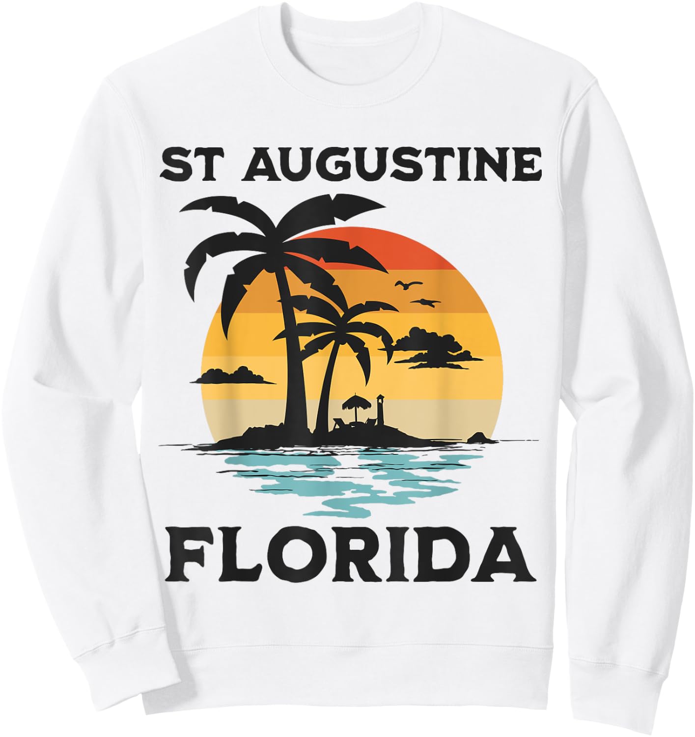 St Augustine Florida Beach Surf Summer Vacation Vintage Women Kids Sweatshirt - Sweatshirt | White
