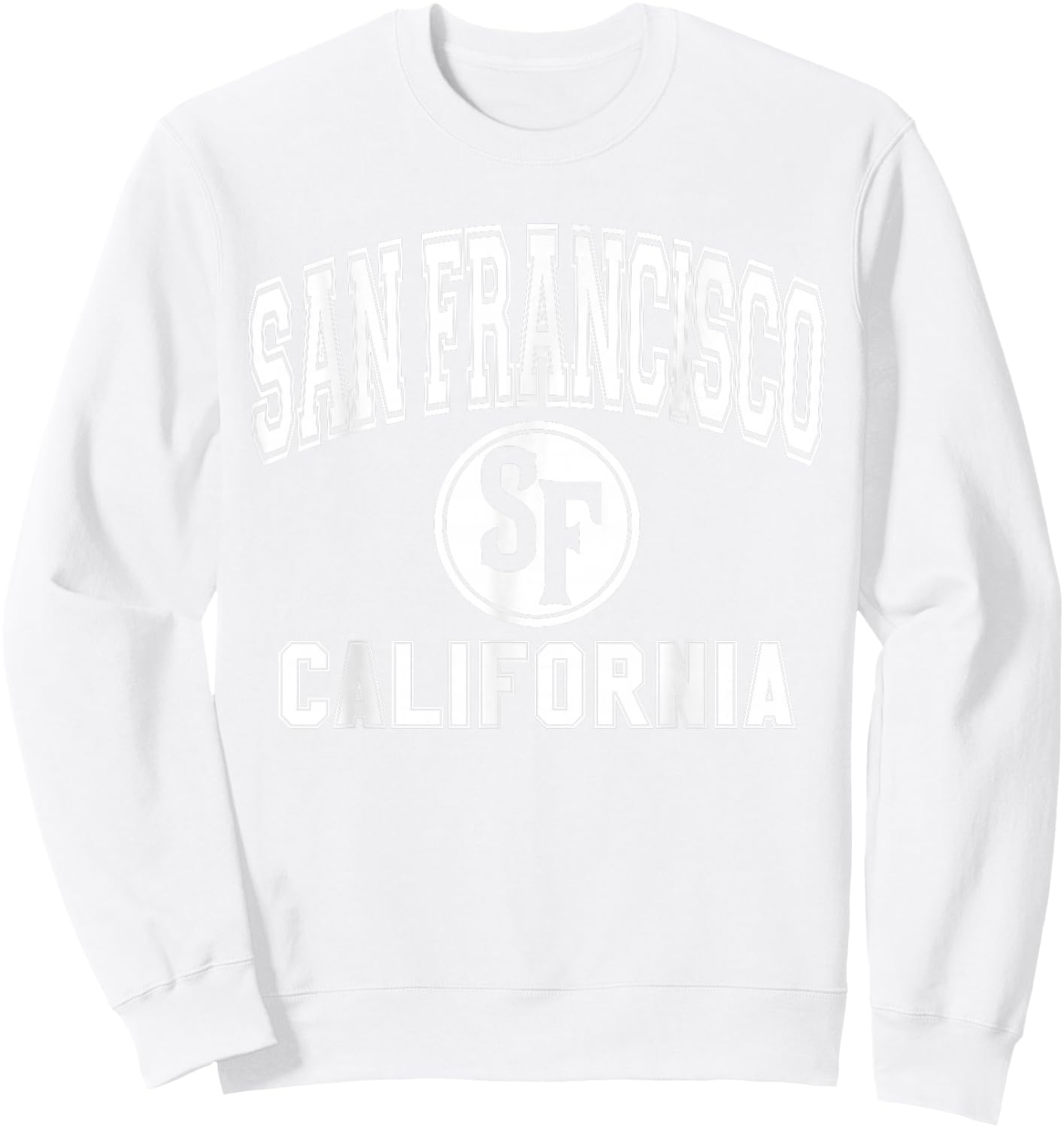 San Francisco California SF Pink with White Print Sweatshirt - Sweatshirt | White