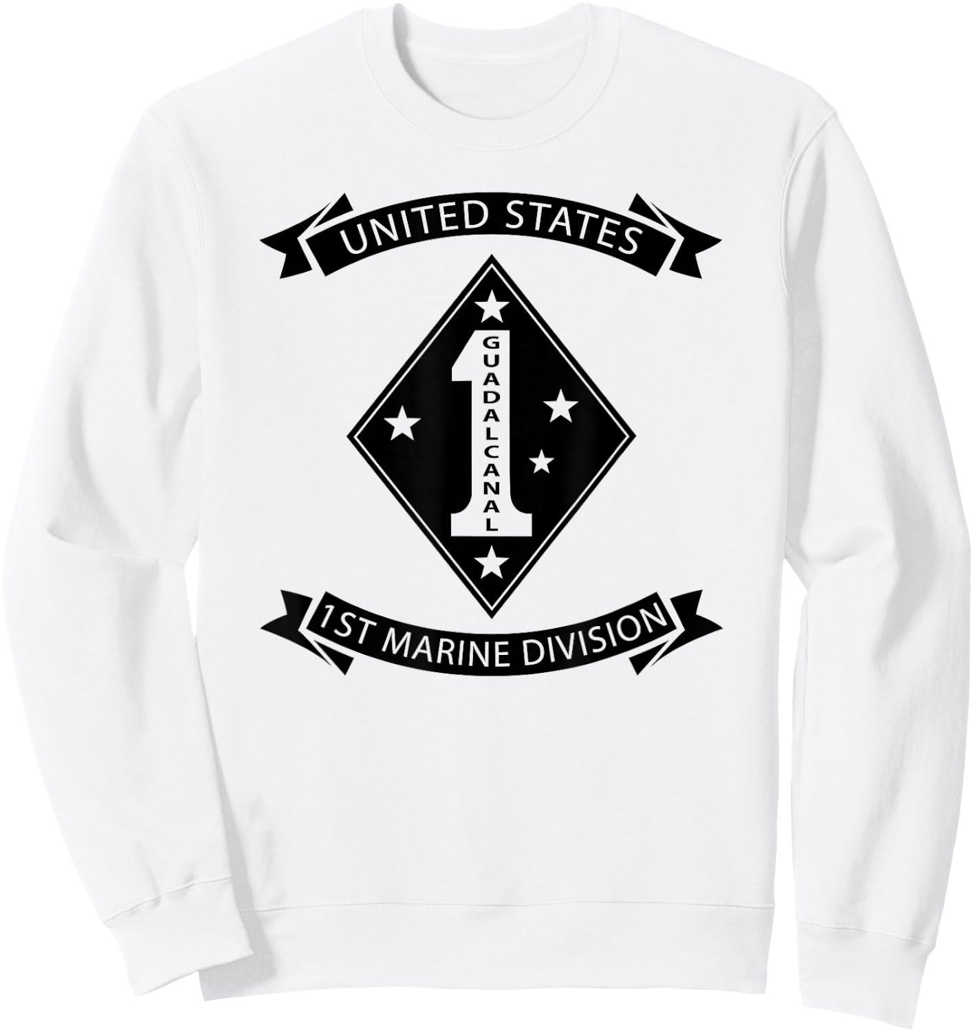 United States - 1ST Marine Division Sweatshirt - Sweatshirt | White