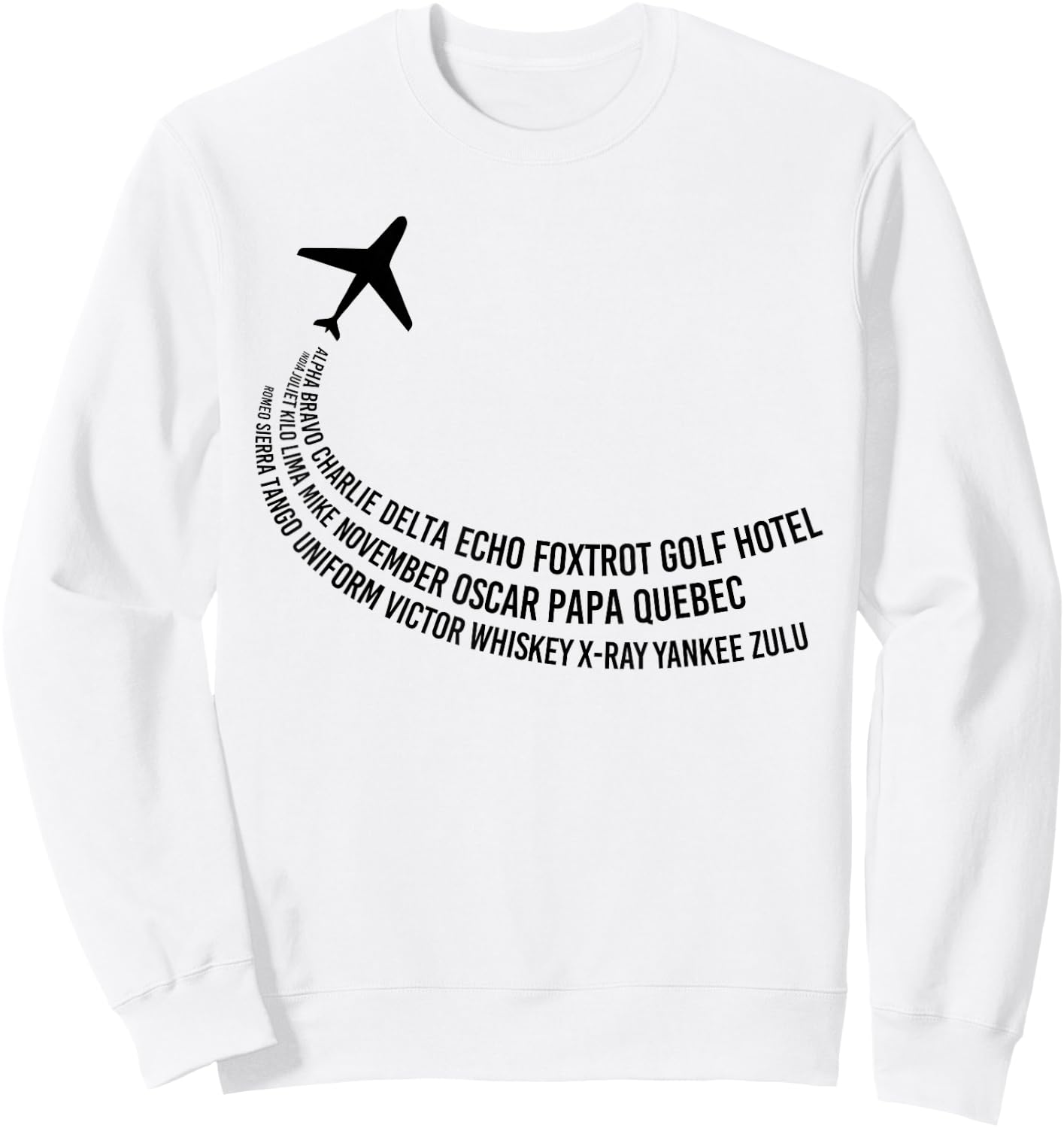 Phonetic Alphabet | Pilot Airplane Shirt Sweatshirt - Sweatshirt | White