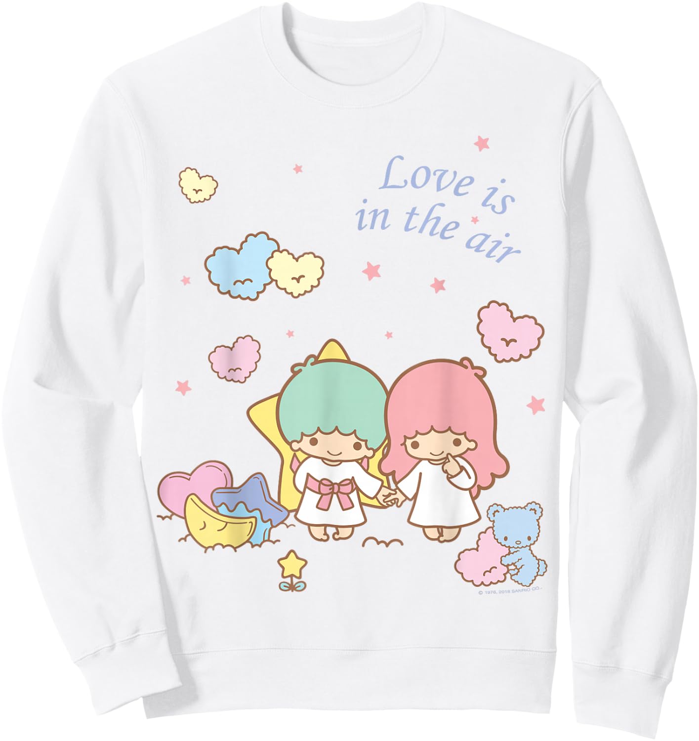 Little Twin Stars Love is in The Air Valentine Shirt Sweatshirt - Sweatshirt | White