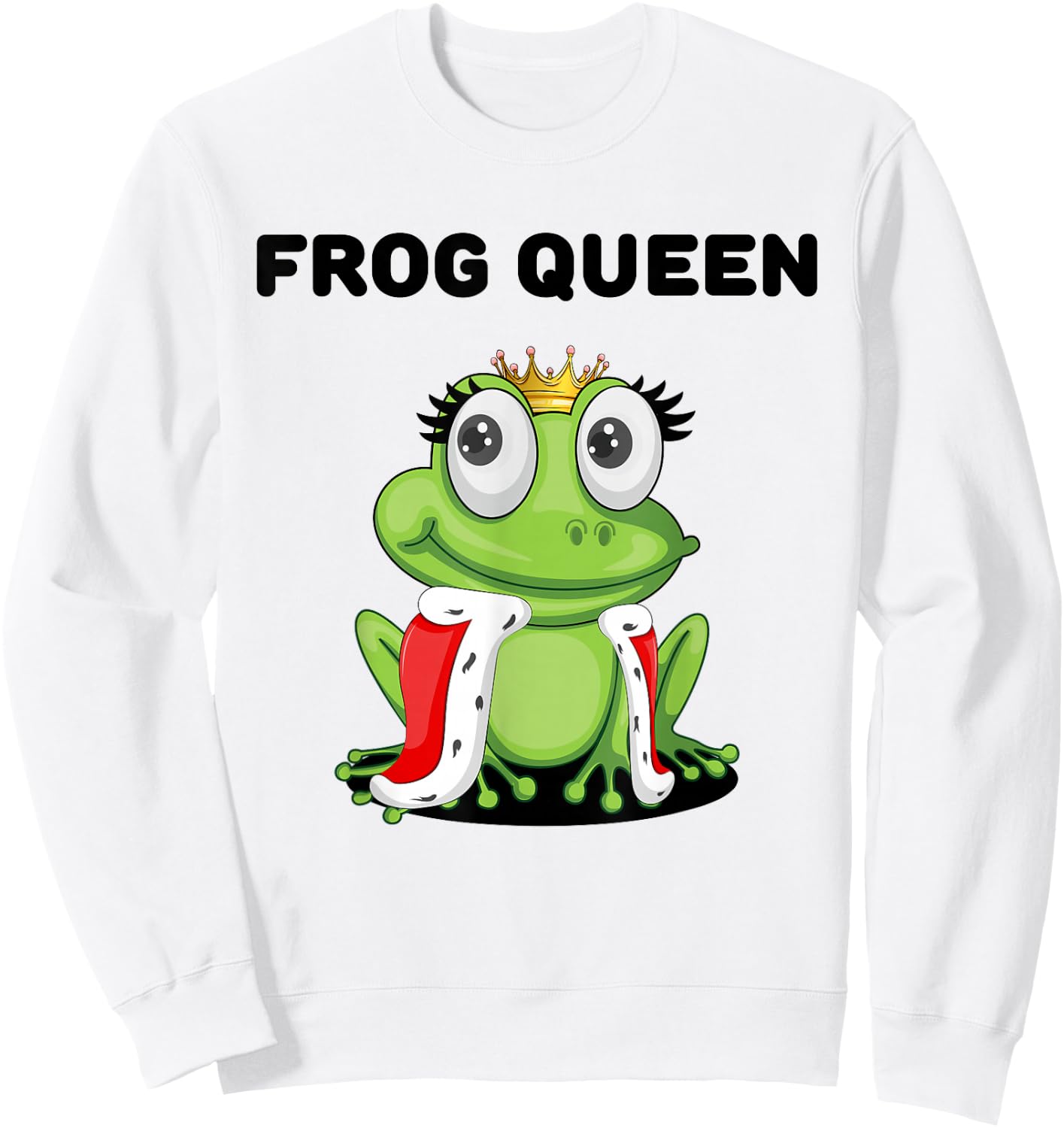 Frog Queen | Girls Frog | Frog Sweatshirt - Sweatshirt | White