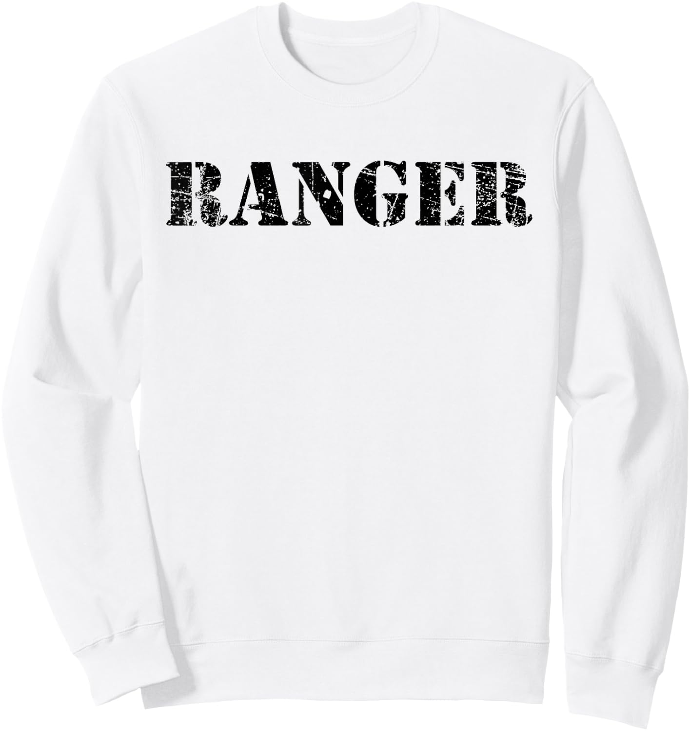 Vintage Ranger Classic Retro USA Military Distressed Sweatshirt - Sweatshirt | White