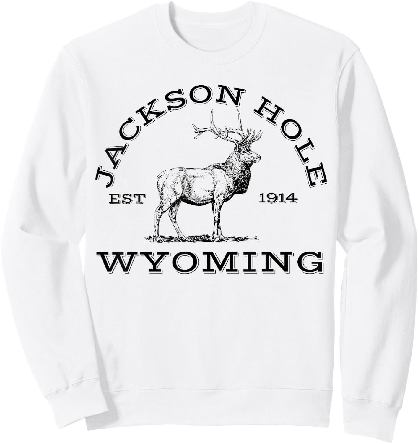 Jackson Hole Wyoming Elk Hike Outdoors Sweatshirt - Sweatshirt | White