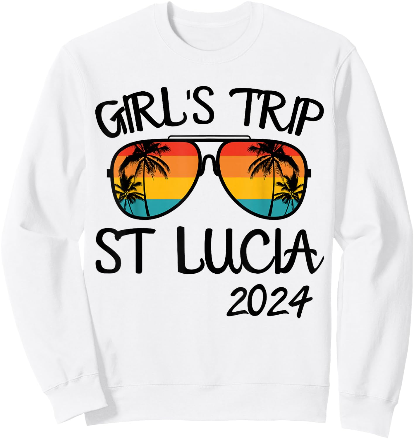 Girls Trip St Lucia 2024 Summer Vacation Matching Sweatshirt - Sweatshirt | White