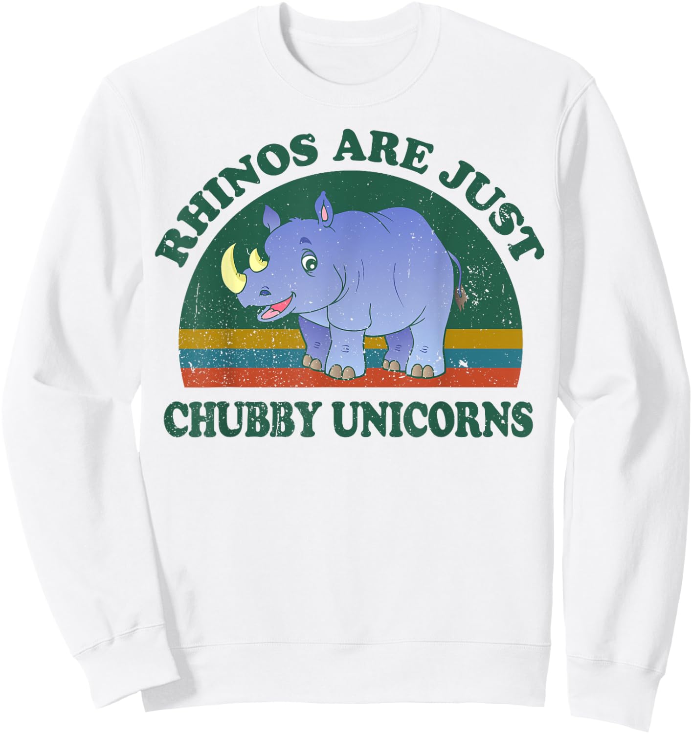 Rhino-Shirt Save The Rhinos Are Just Chubby-Unicorns Sweatshirt - Sweatshirt | White