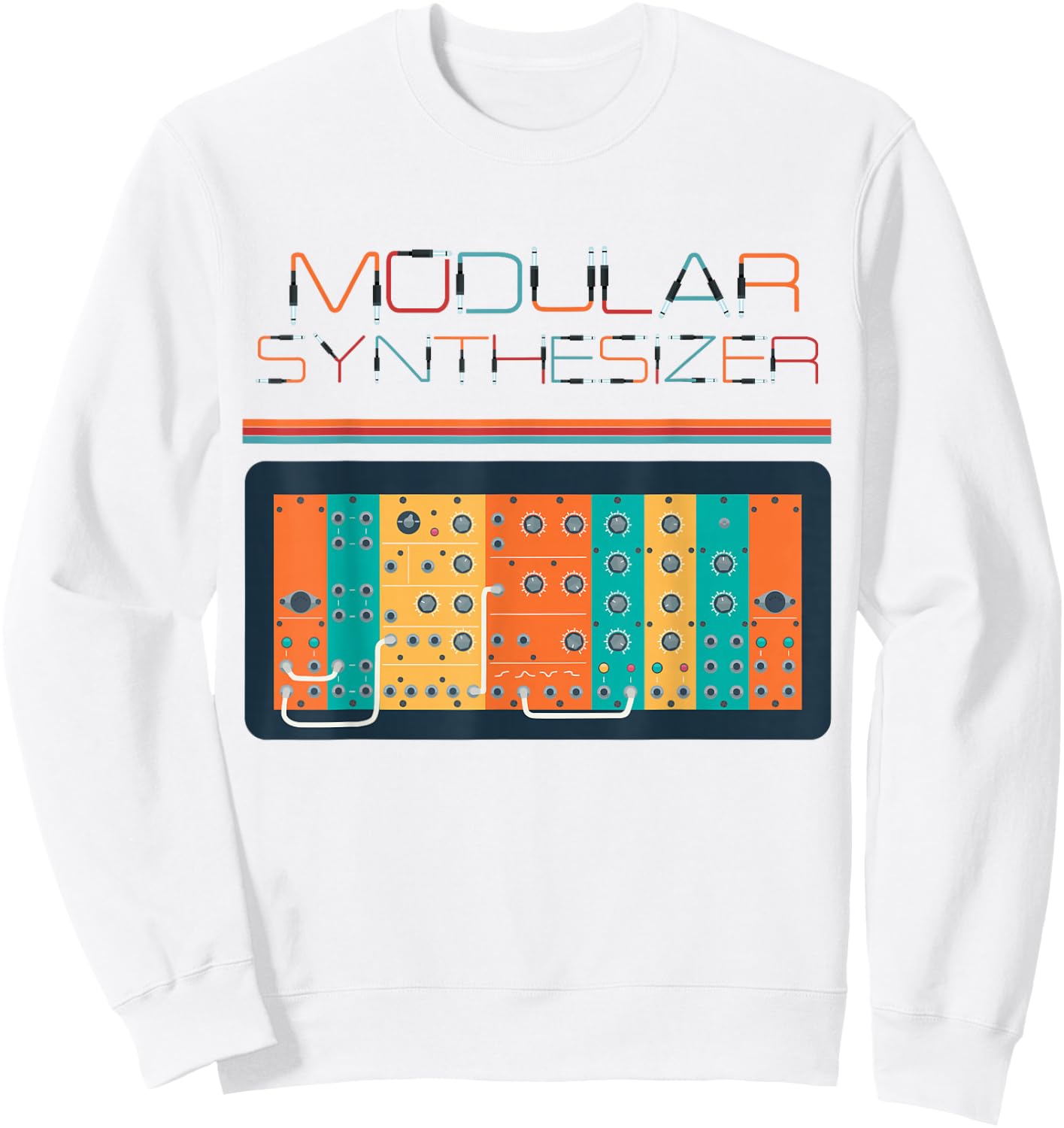 Modular Synthesizer T Shirt | 80s Analog Synth Synthesizer Sweatshirt - Sweatshirt | White