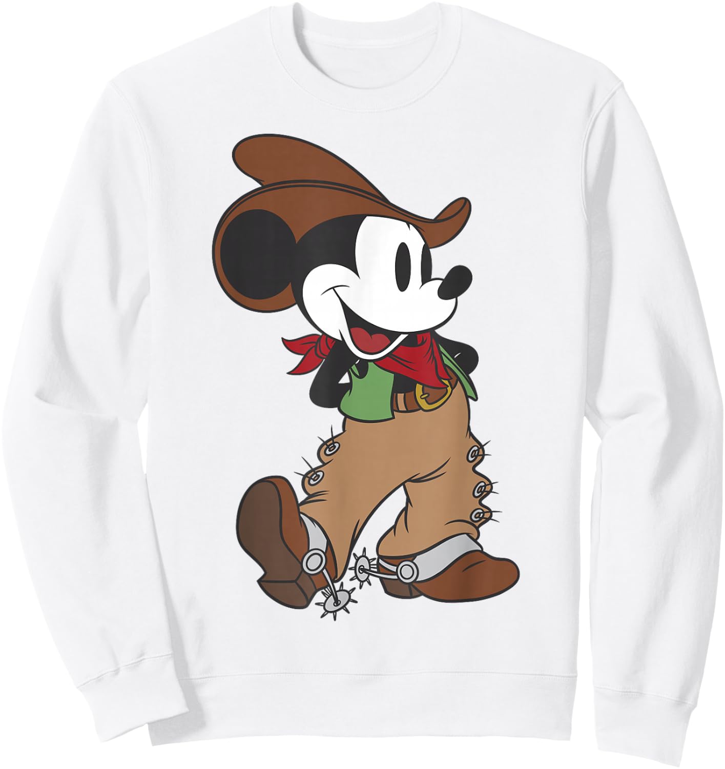 Disney Mickey Mouse Cowboy Outfit Small Sweatshirt - Sweatshirt | White