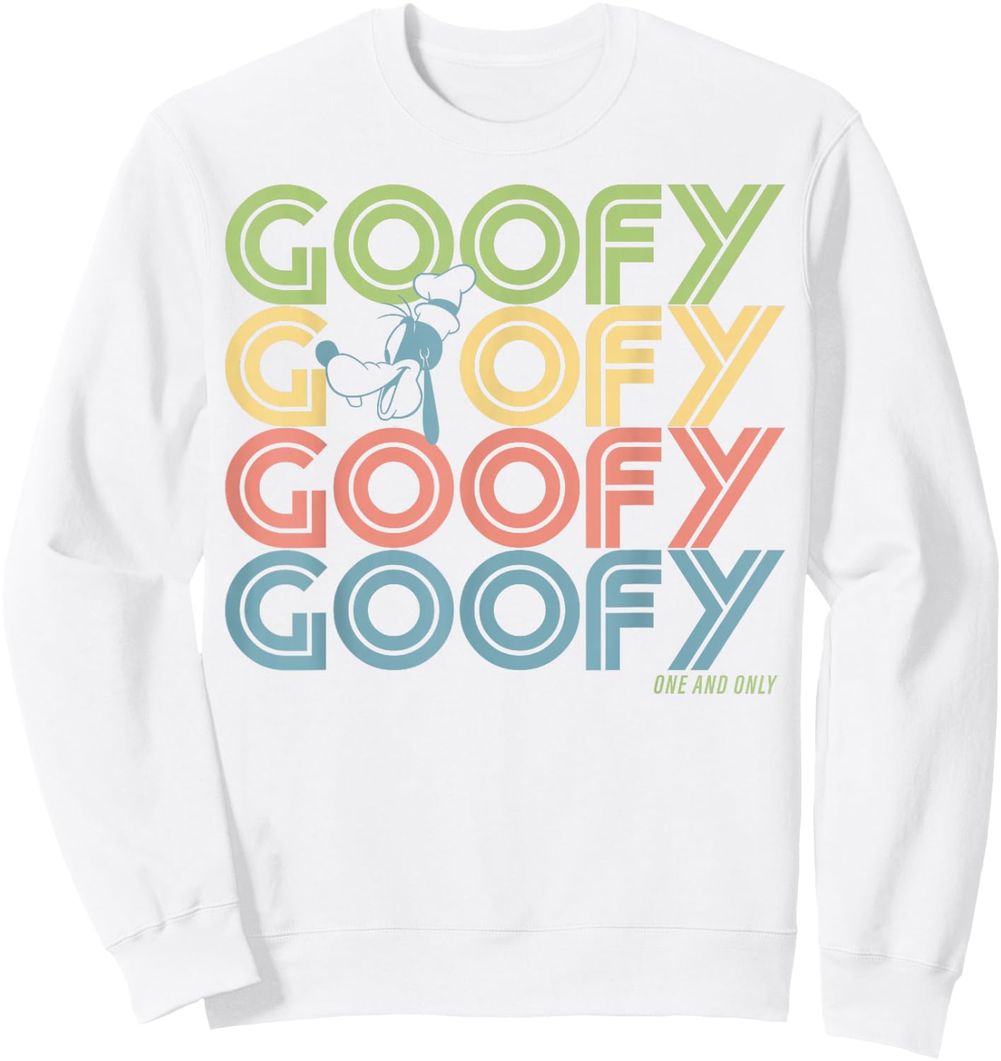 Disney Goofy Retro Name Stack Sweatshirt - Sweatshirt | White