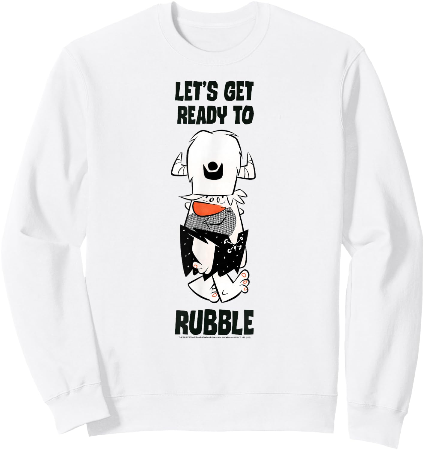 The Flintstones Barney Let's Get Ready to Rubble Sweatshirt - Sweatshirt | White