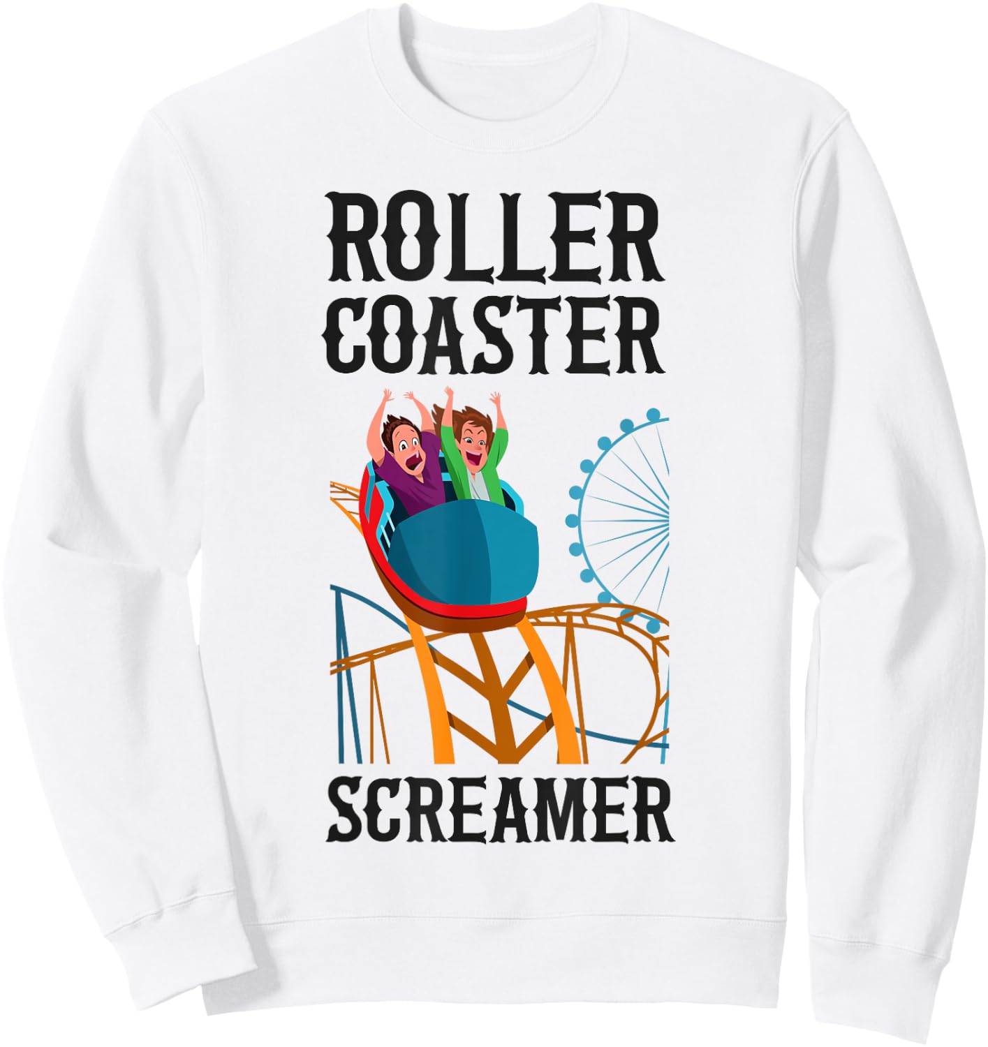 Roller Coaster Roller Coaster Screamer Sweatshirt - Sweatshirt | White