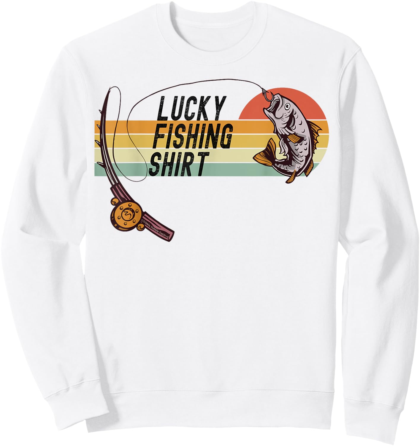 Funny Fisherman's Lucky Fishing Shirt Father's Day Sweatshirt - Sweatshirt | White