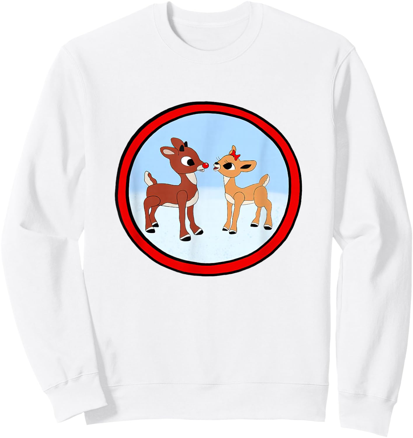 Rudolph and Clarice Christmas Kids Girls Reindeer Sweatshirt - Sweatshirt | White
