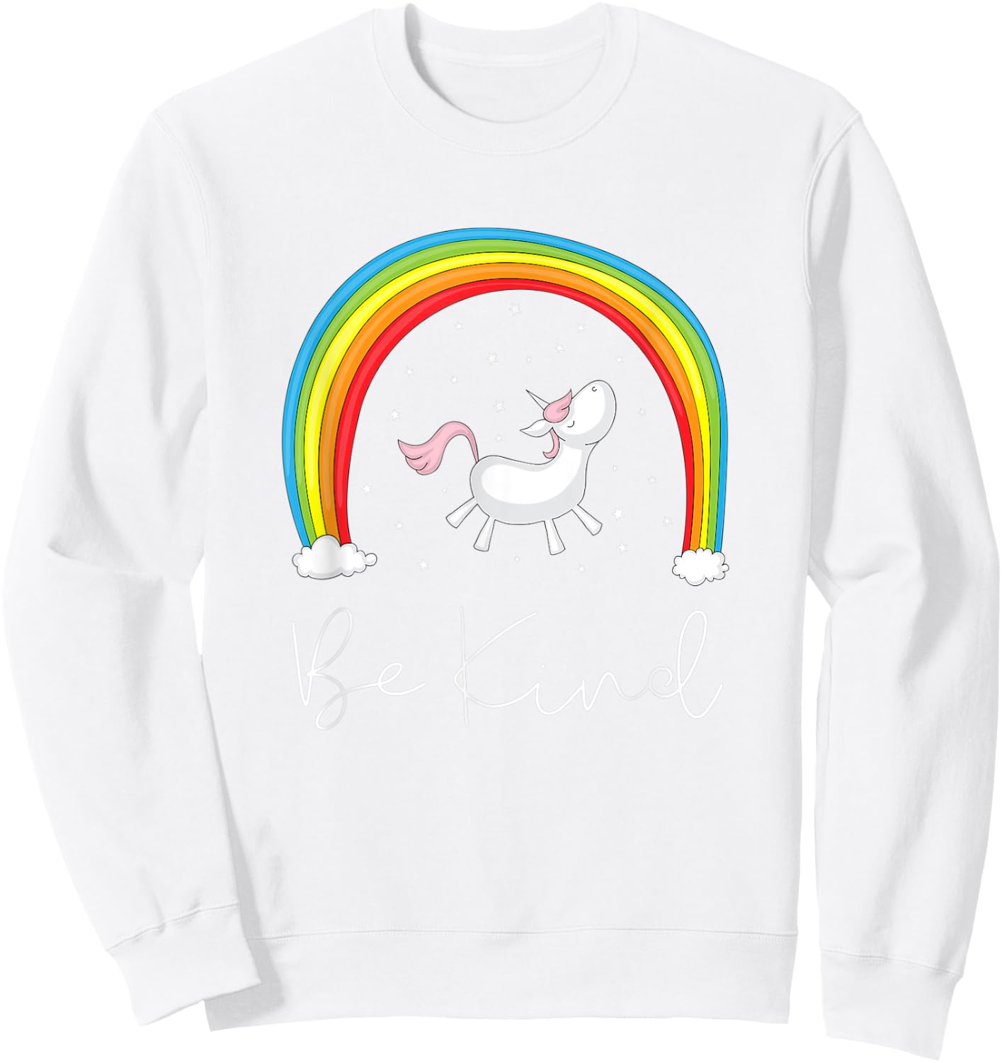Be kind unicorn rainbow orange anti bullying Sweatshirt - Sweatshirt | White