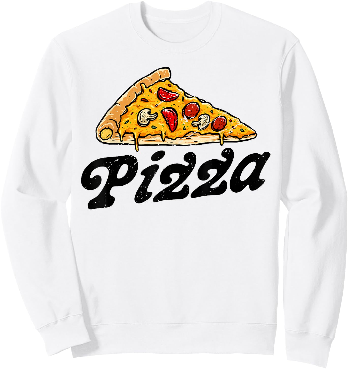 Pizza Day Retro Vintage 60s 70s Women Men Italian Food Lover Sweatshirt - Sweatshirt | White