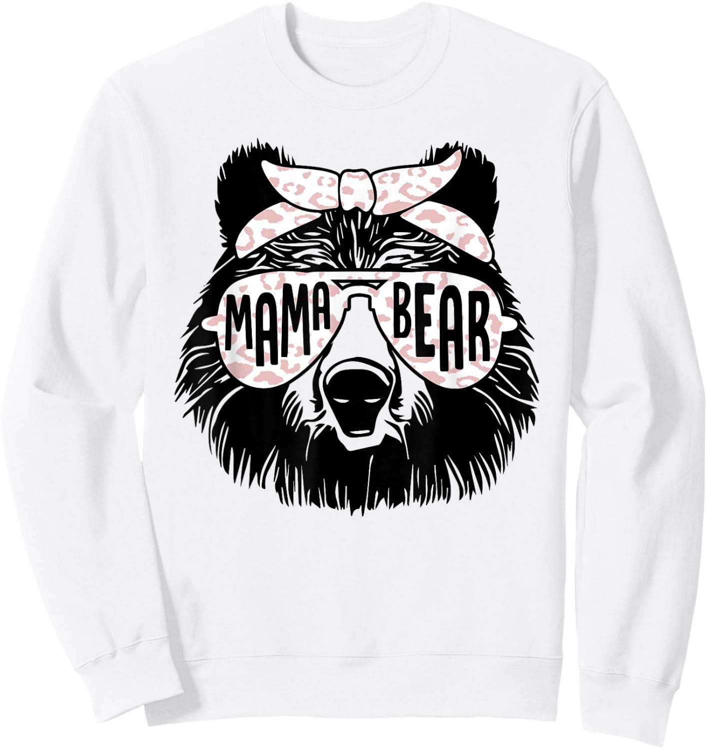 Mama Bear Face Sunglasses Mother Mom Mommy Mother's Day Small Sweatshirt - Sweatshirt | White