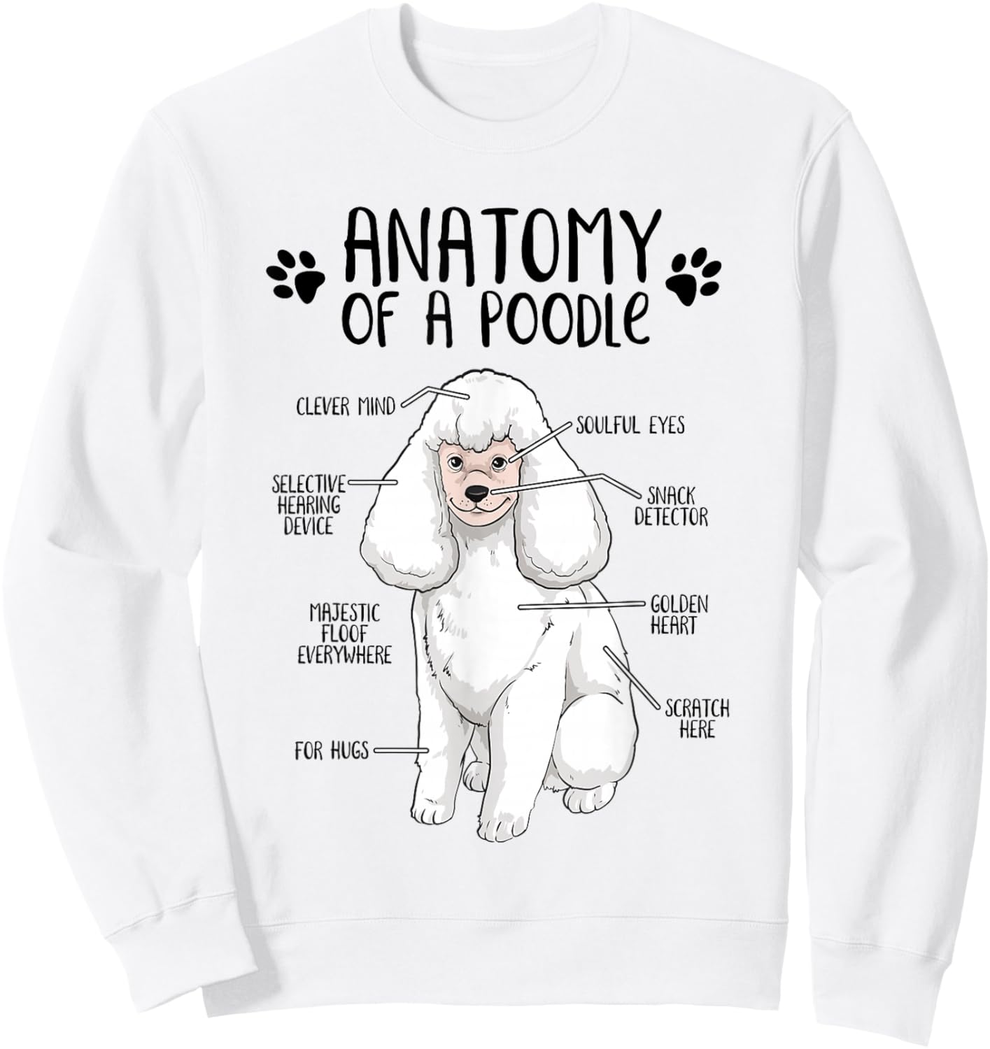 Funny Anatomy Poodle Dog Standard Poodle Owner Poodle Lover Sweatshirt - Sweatshirt | White