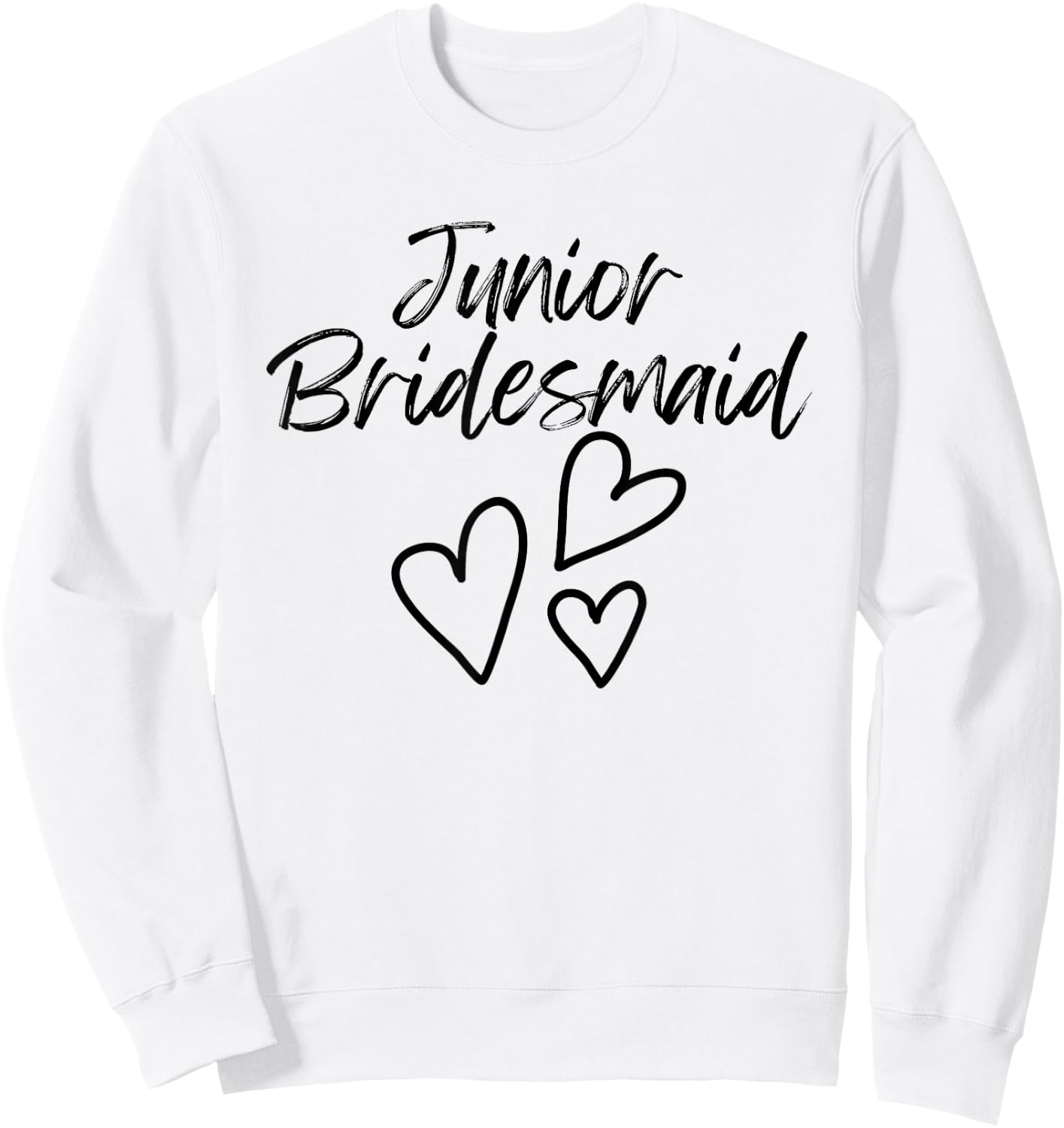Cute Junior Bridesmaid Hearts Wedding Ceremony Rehearsal Sweatshirt - Sweatshirt | White