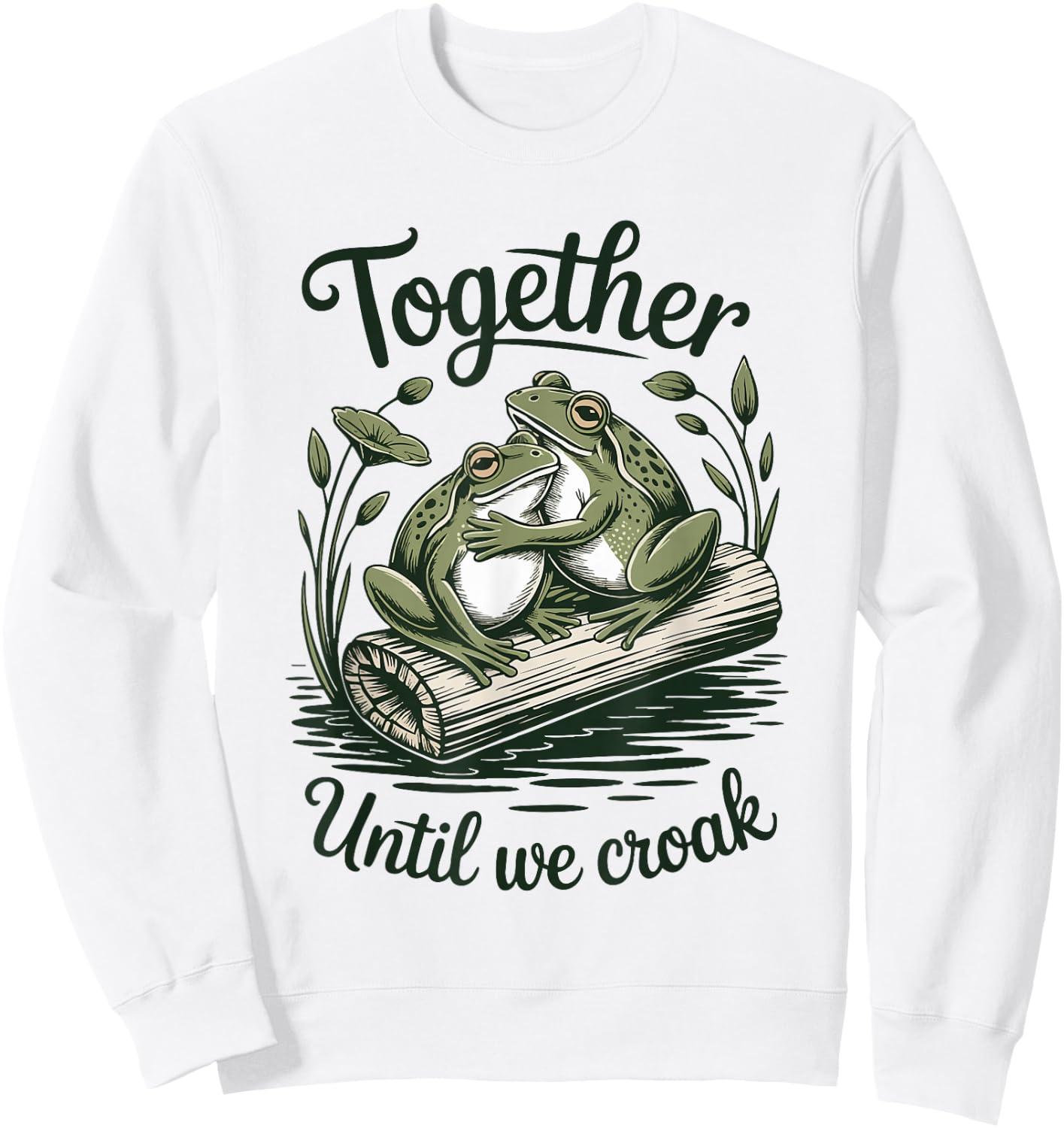 Funny Frog Bride & Groom Honeymoon Style Sweatshirt - Sweatshirt | White