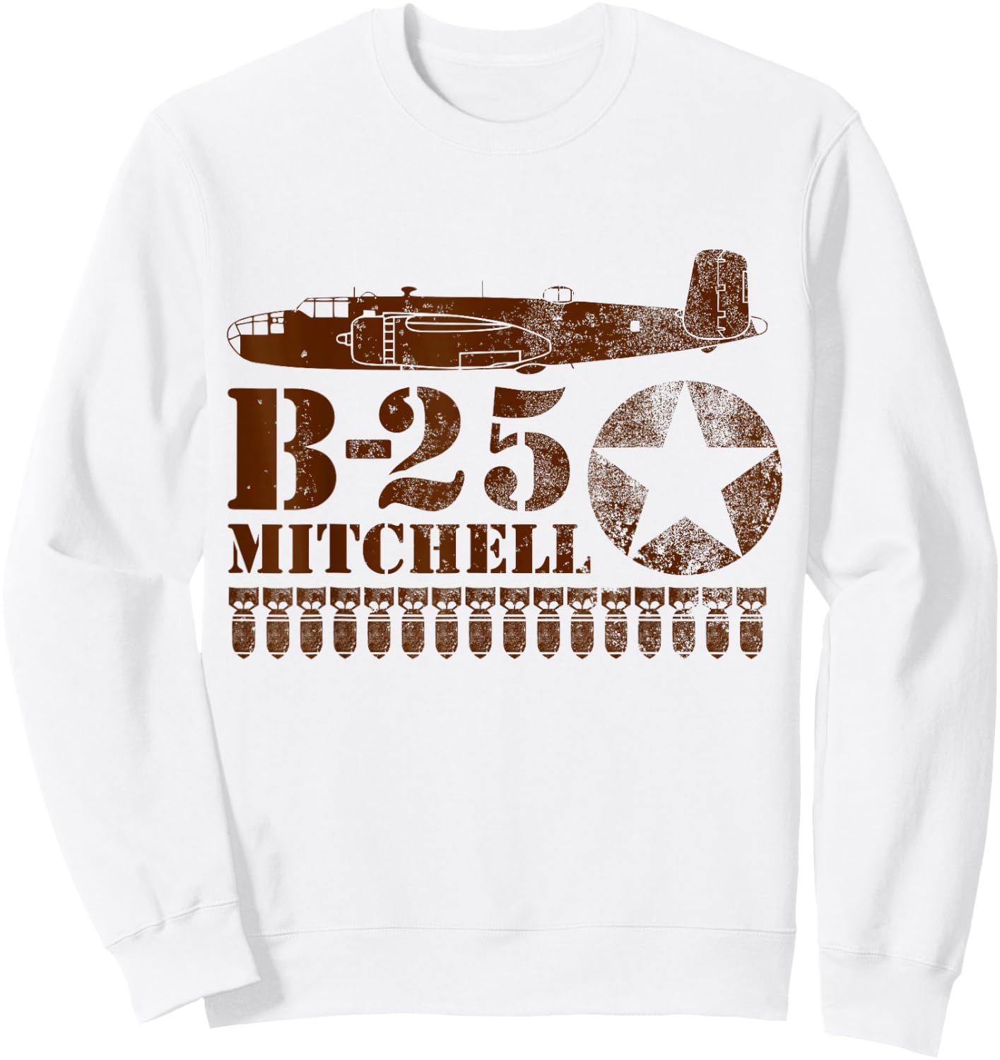 WW2 Bomber Air Force T shirt - B-25 Mitchell Sweatshirt - Sweatshirt | White