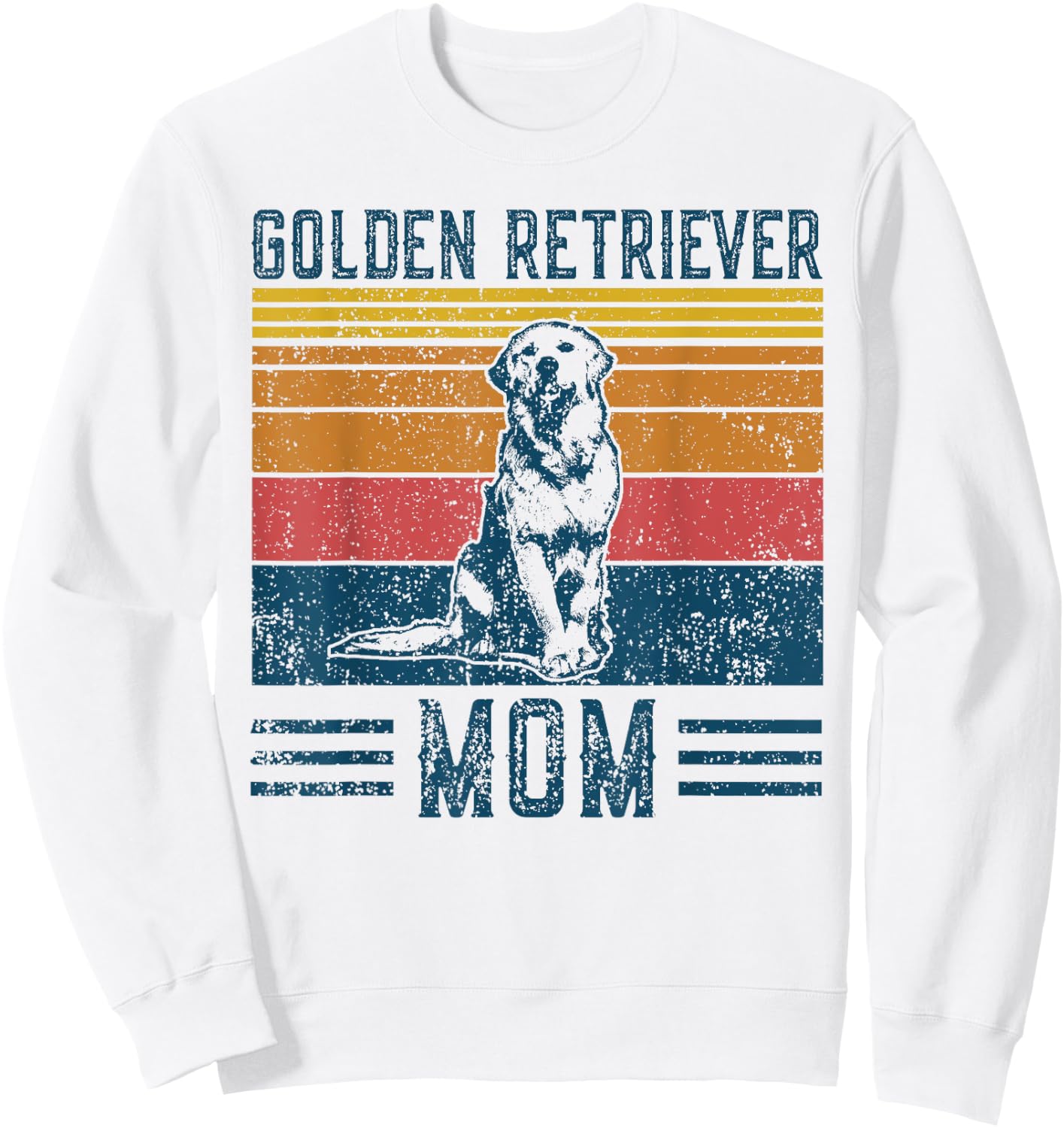 Dog Golden Retriever Mom - Vintage Golden Retriever Mom Sweatshirt - Sweatshirt | White