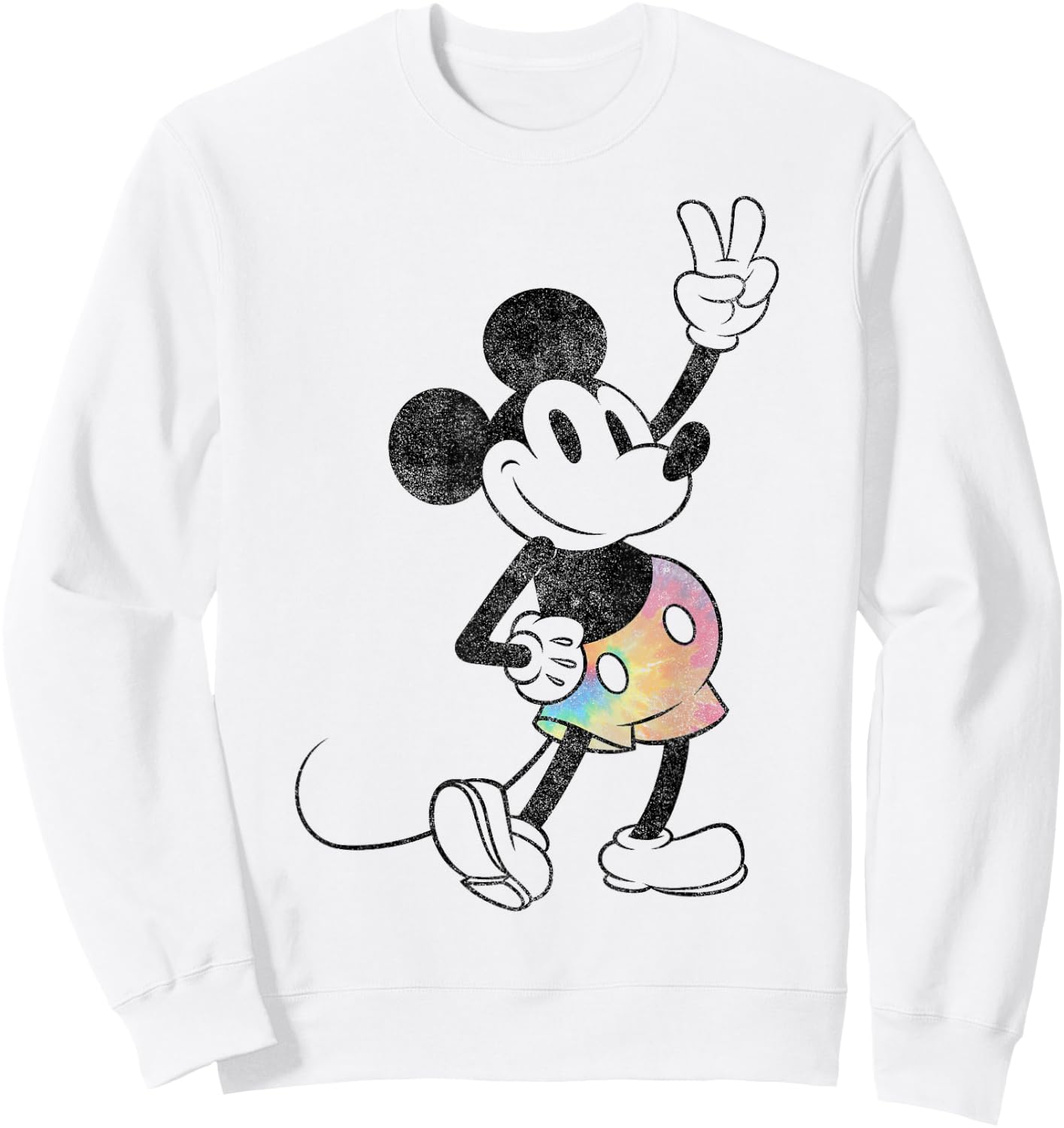 Disney Mickey and Friends Mickey Tie Dye Shorts Sweatshirt - Sweatshirt | White