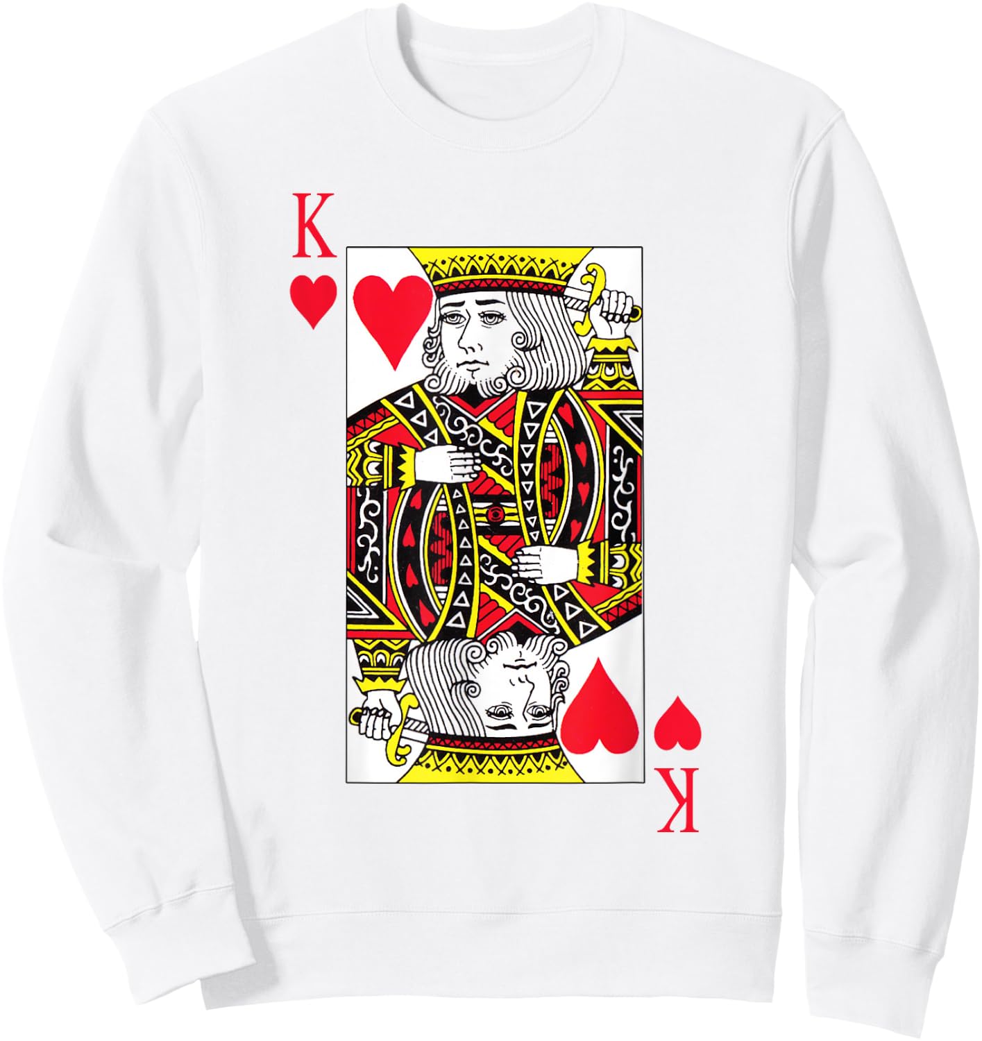 King of hearts Costume Blackjack Cards Poker 21 K Sweatshirt - Sweatshirt | White