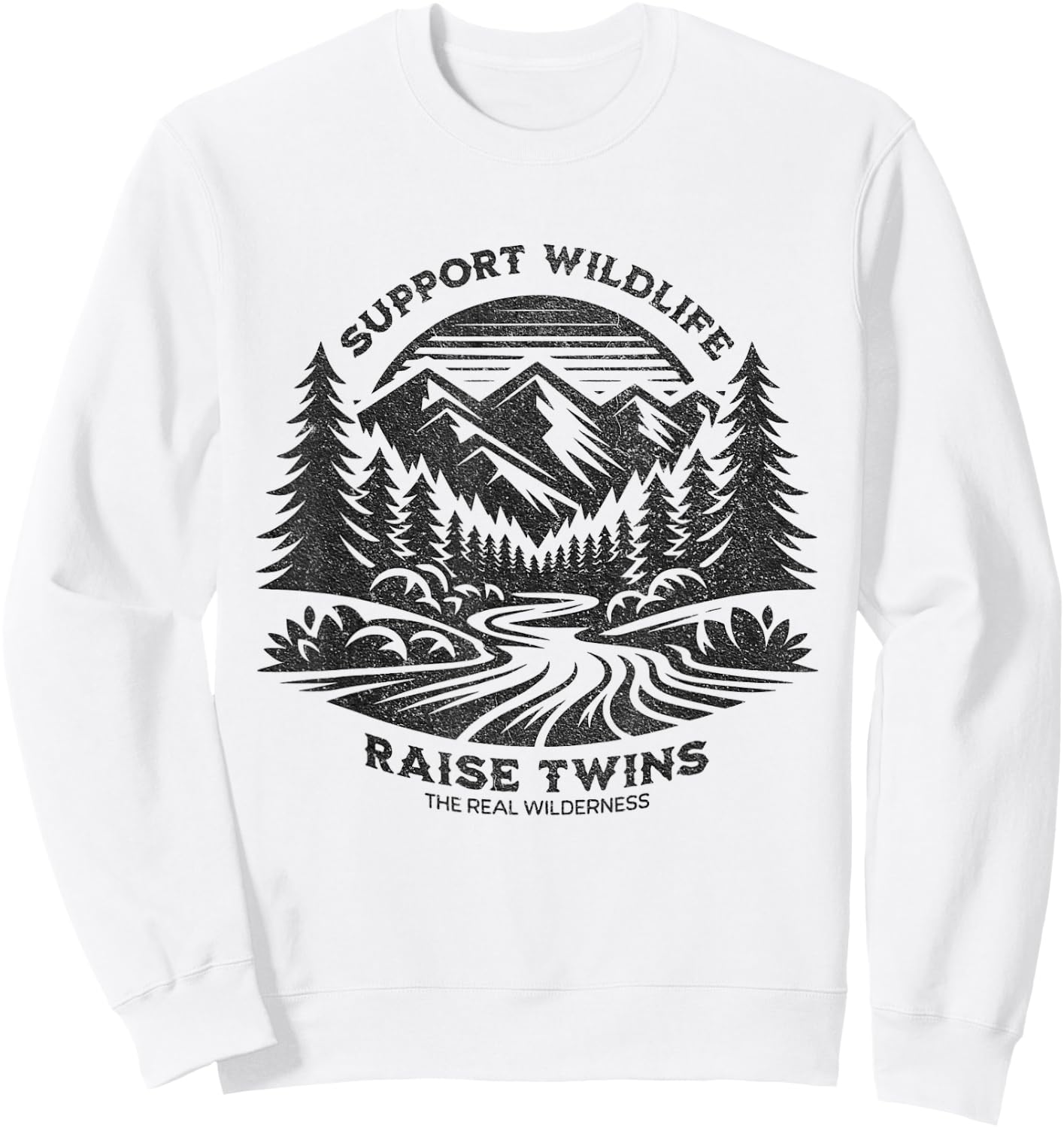 Twin Dad Support Wildlife Raise Twins Father Sweatshirt - Sweatshirt | White
