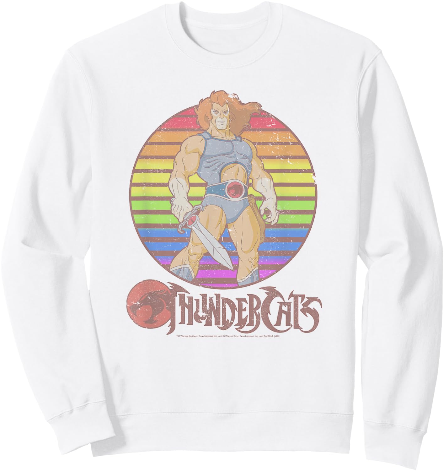 Thundercats Lion-O Rainbow Sunset Poster Sweatshirt - Sweatshirt | White