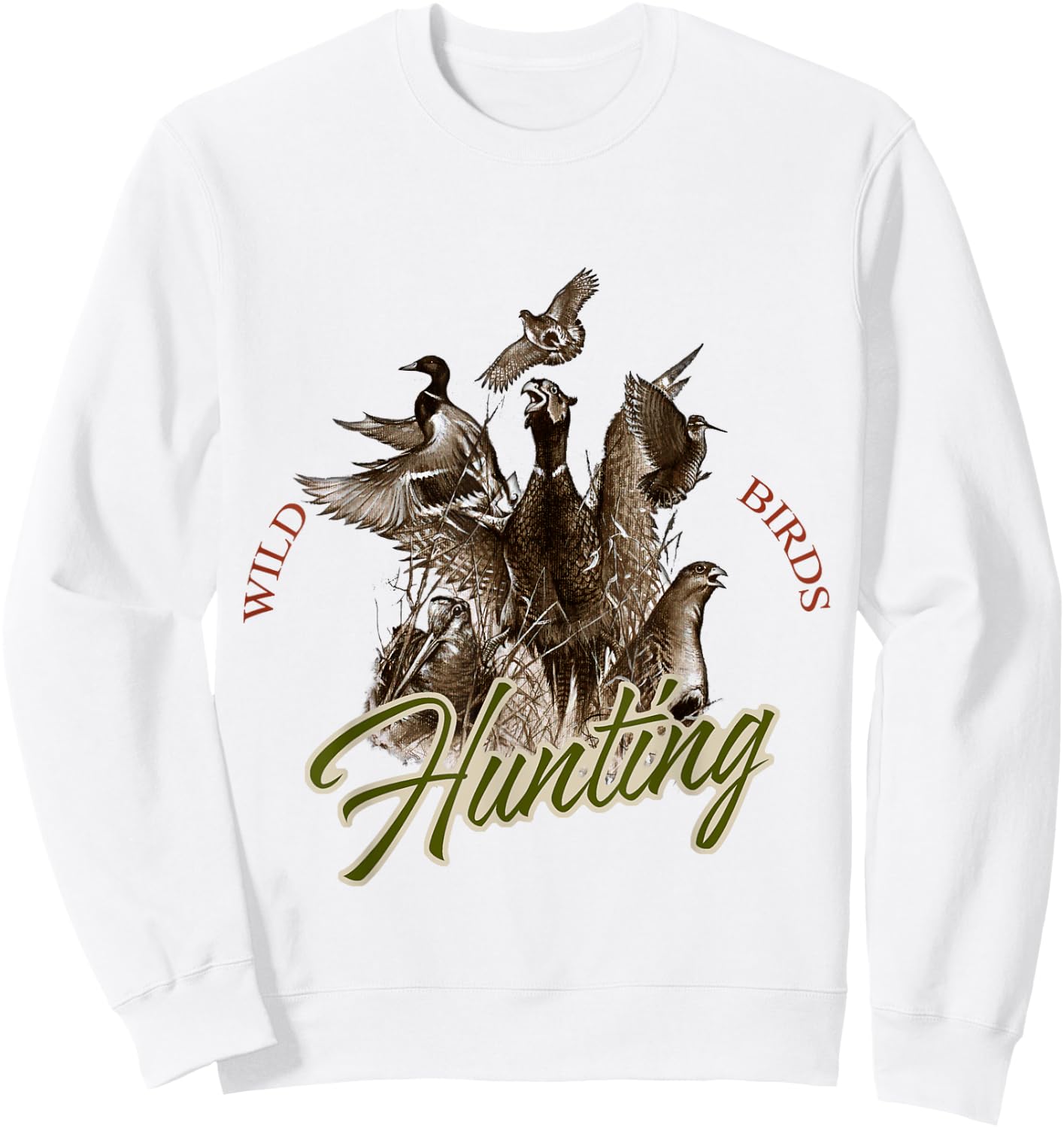 Wild Bird t shirt Wildlife Hunting Sweatshirt - Sweatshirt | White