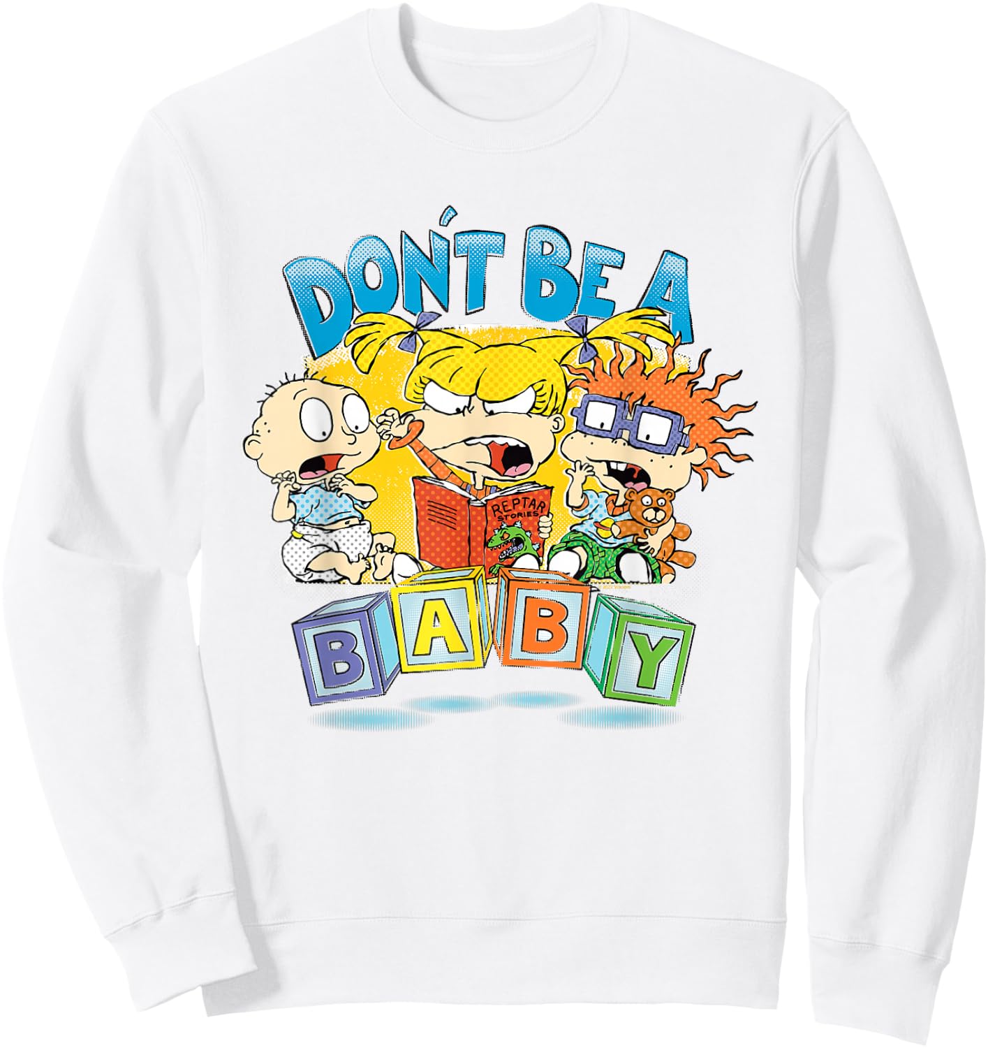 Rugrats Don't Be a Baby Blocks Sweatshirt - Sweatshirt | White