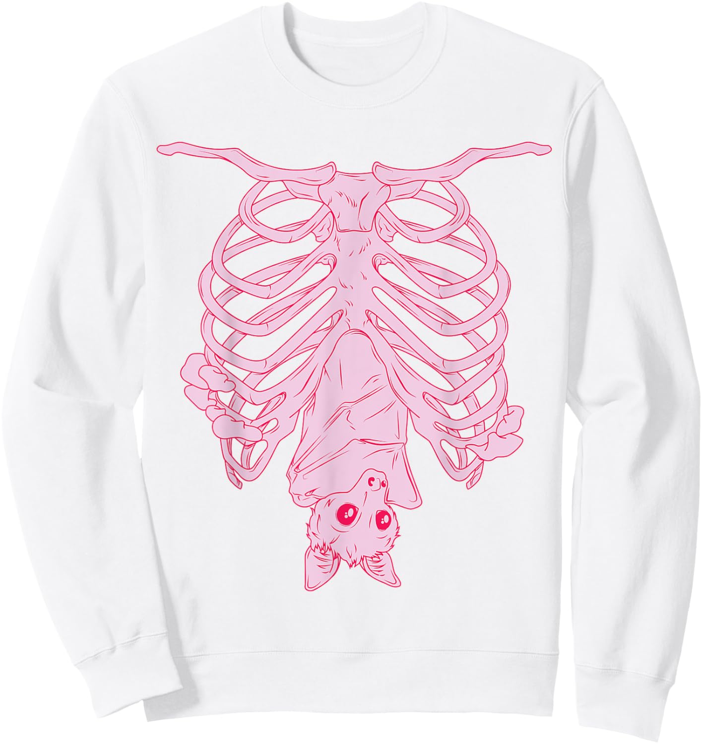 Nu Goth, Witchy Pastel Goth Aesthetic, Creepy Cute Bat Sweatshirt - Sweatshirt | White