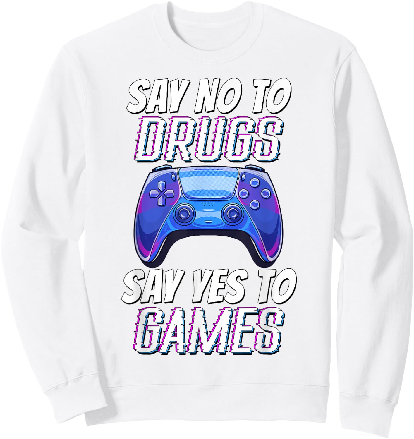 Kids Red Ribbon Week Awareness Say no to Say Yes to Games Sweatshirt - Sweatshirt | White