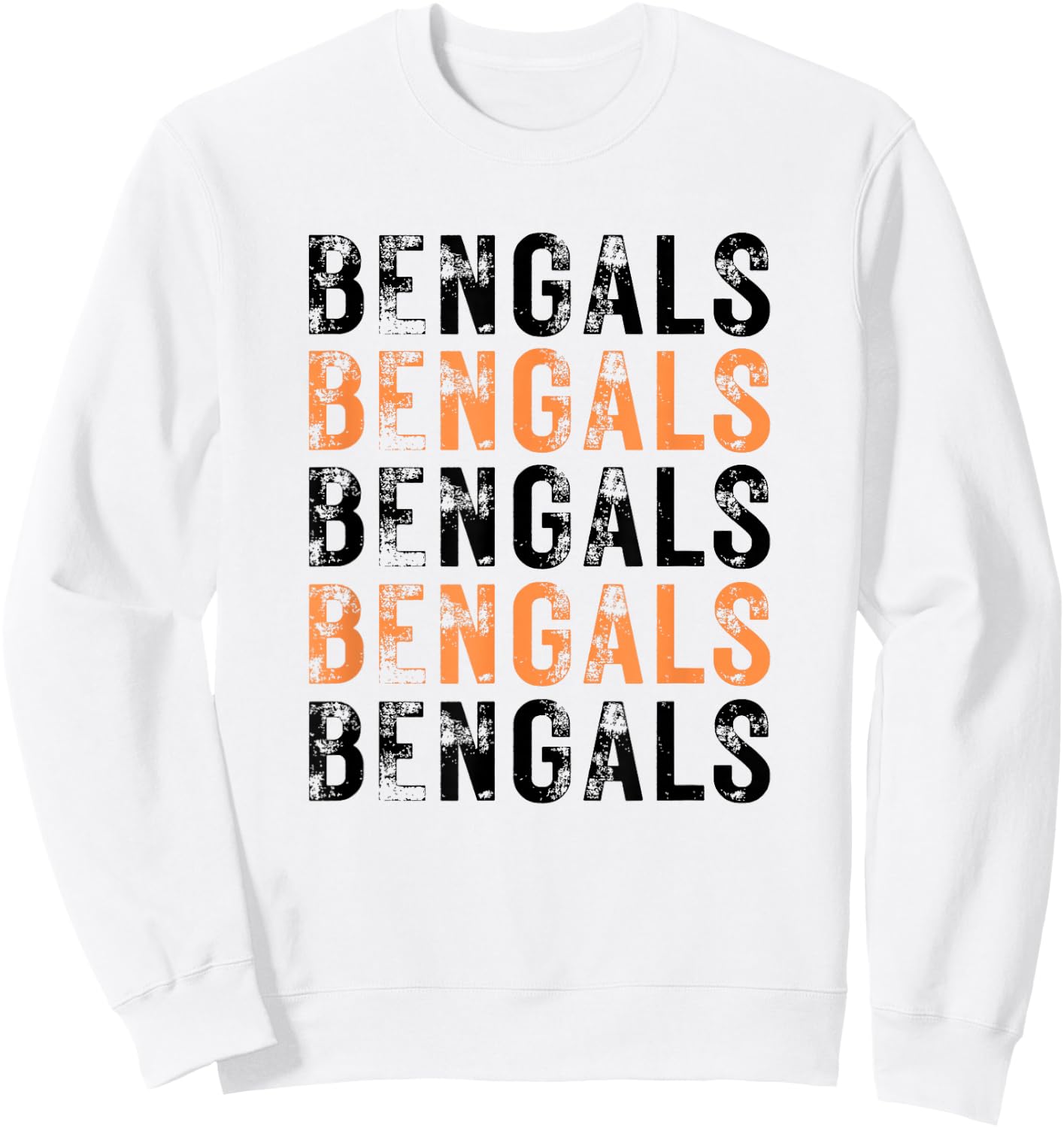 Distressed Bengals Sweatshirt - Sweatshirt | White