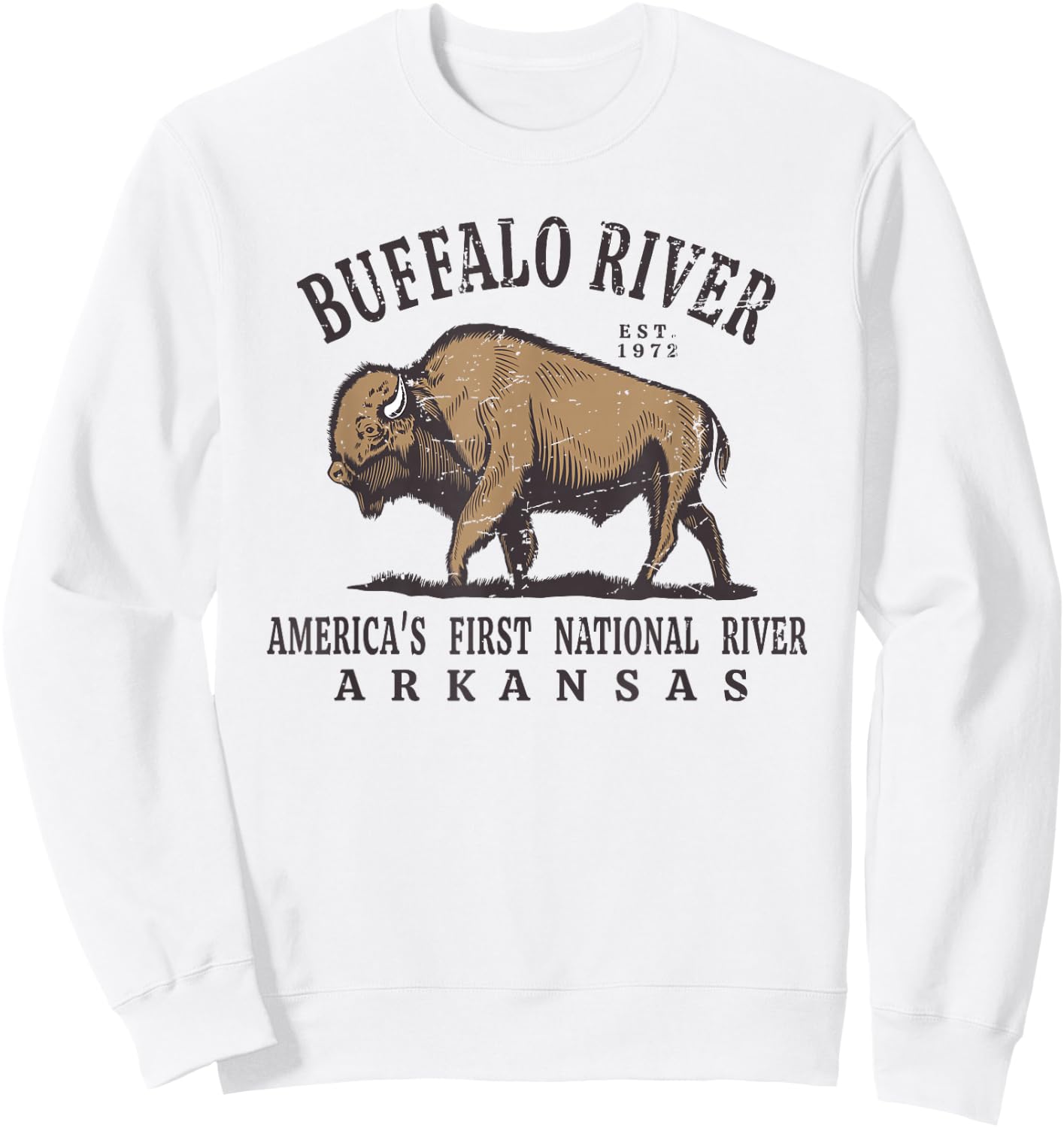 Buffalo National River Arkansas Est 1972 Sweatshirt - Sweatshirt | White