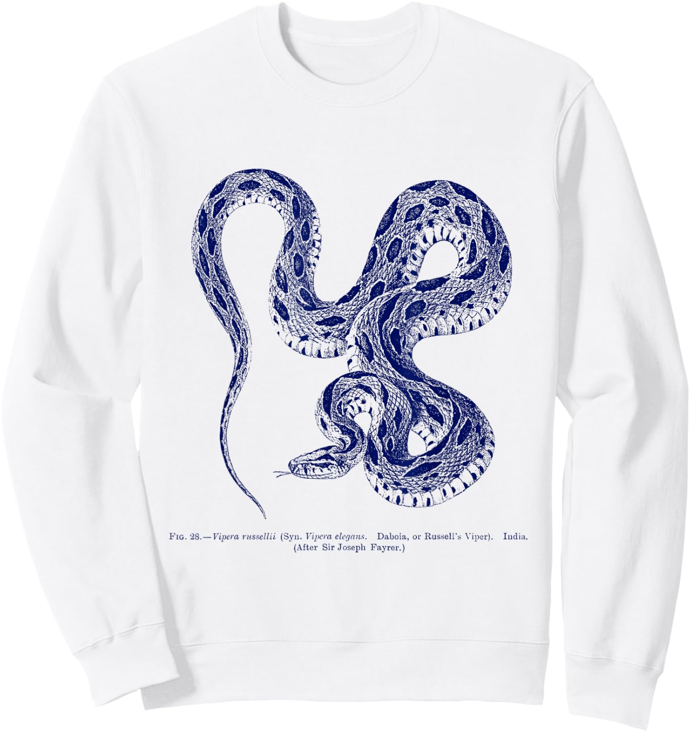 Vintage Ophiology Russell's Viper Snake Sweatshirt - Sweatshirt | White