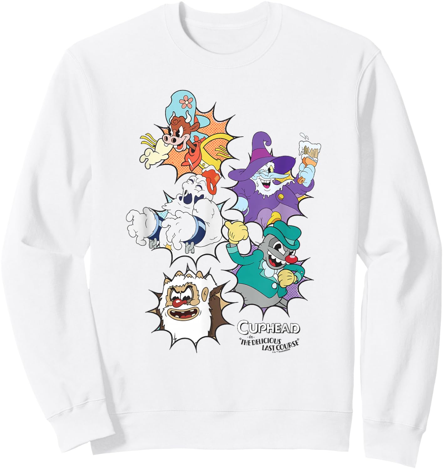 Cuphead: The Delicious Last Course Bosses Group Poster Sweatshirt - Sweatshirt | White