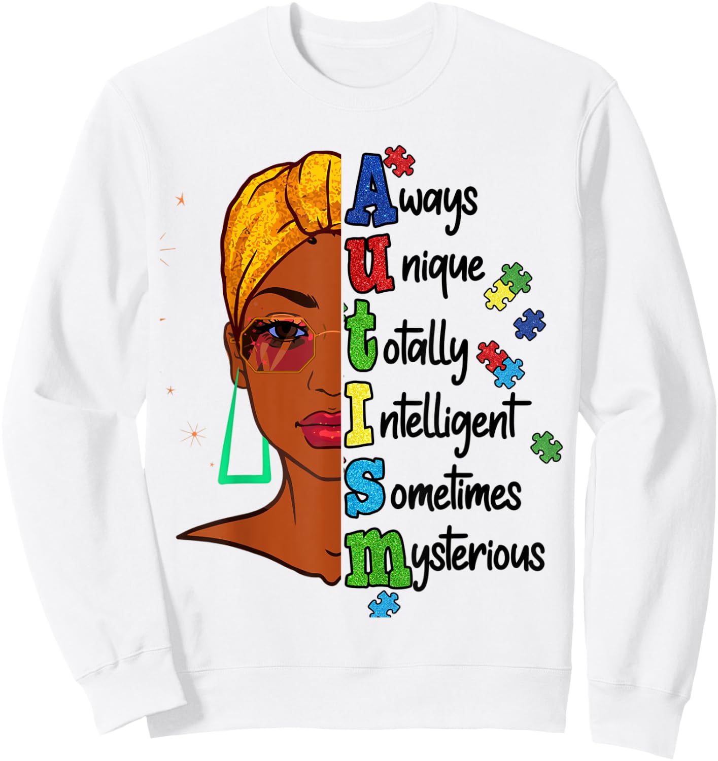 Autism Awareness Month Queen Love Support Women Kid Girls Sweatshirt - Sweatshirt | White