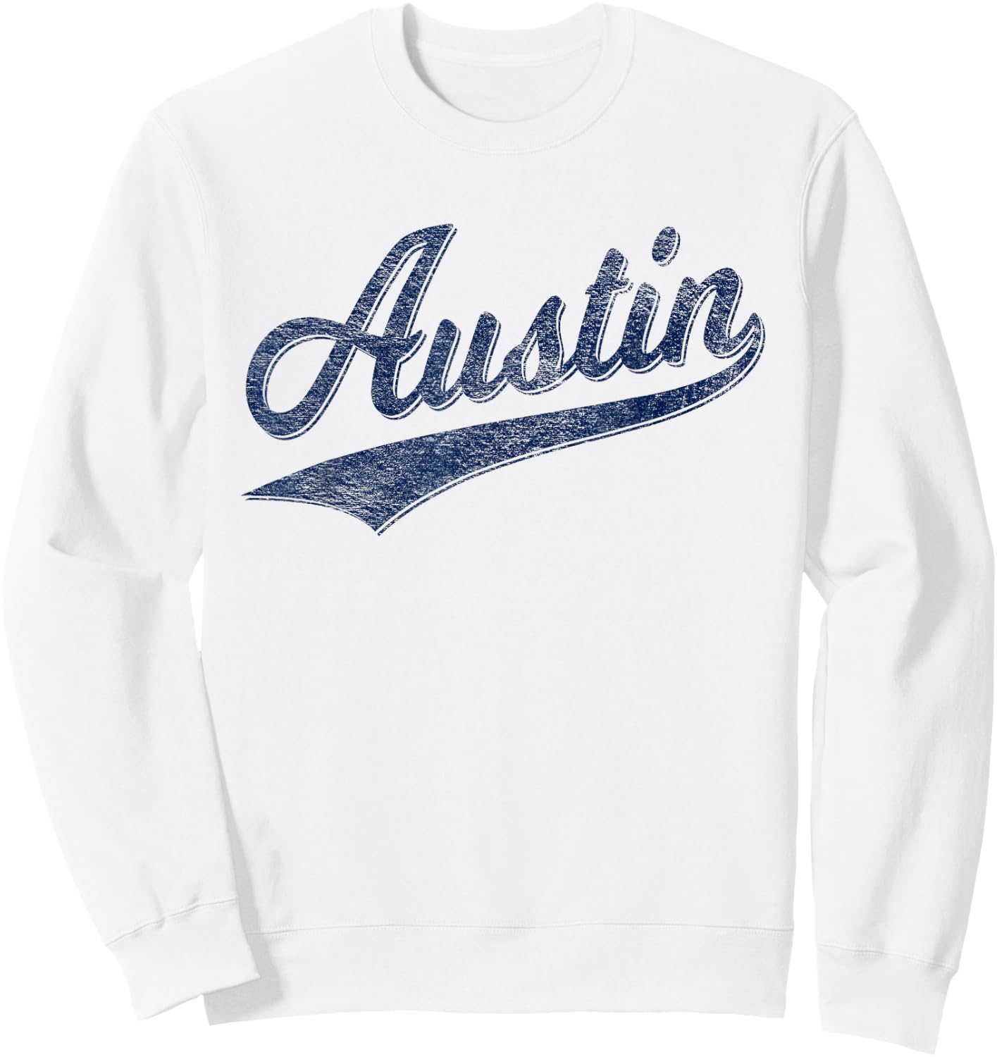Austin Texas Varsity Script Vintage Sports Jersey Style Sweatshirt - Sweatshirt | White
