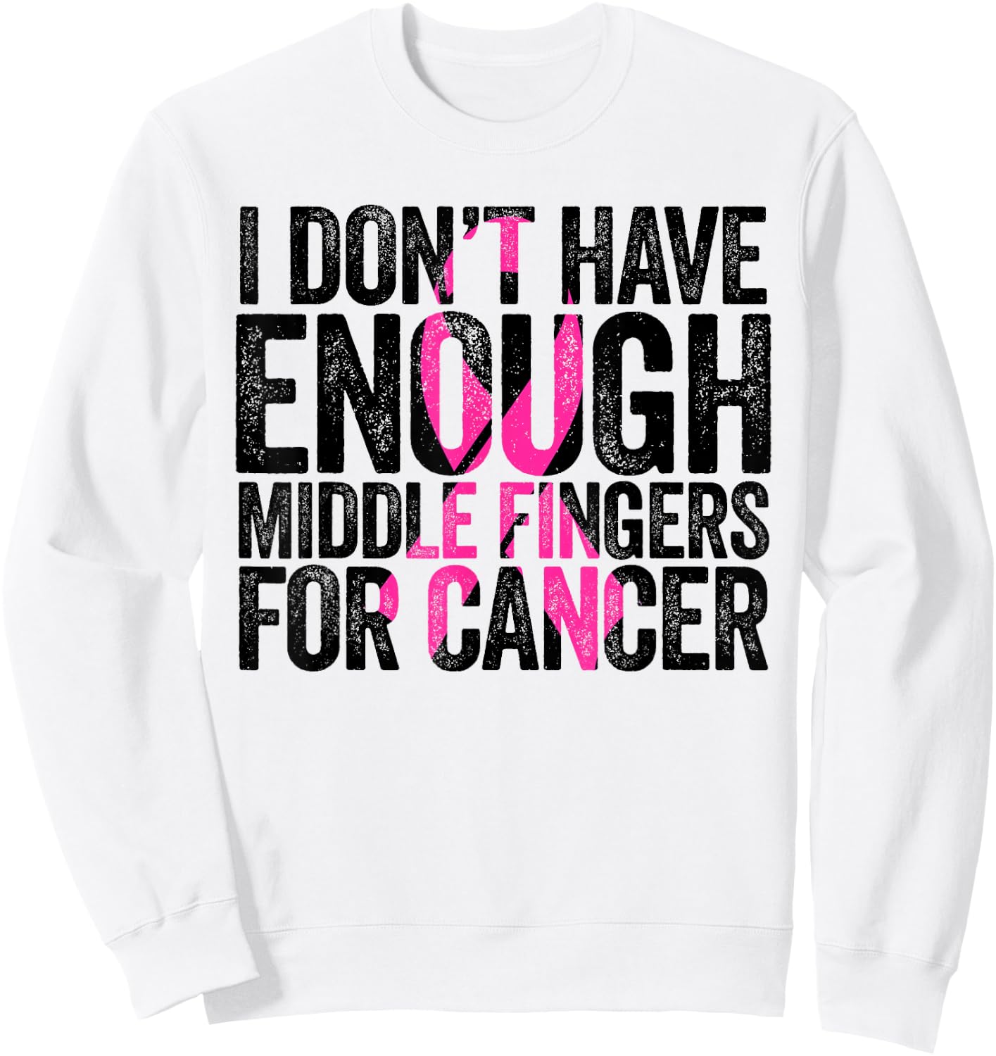 Fuck Breast Cancer Pink Bow Ladies Clothing Sweatshirt - Sweatshirt | White