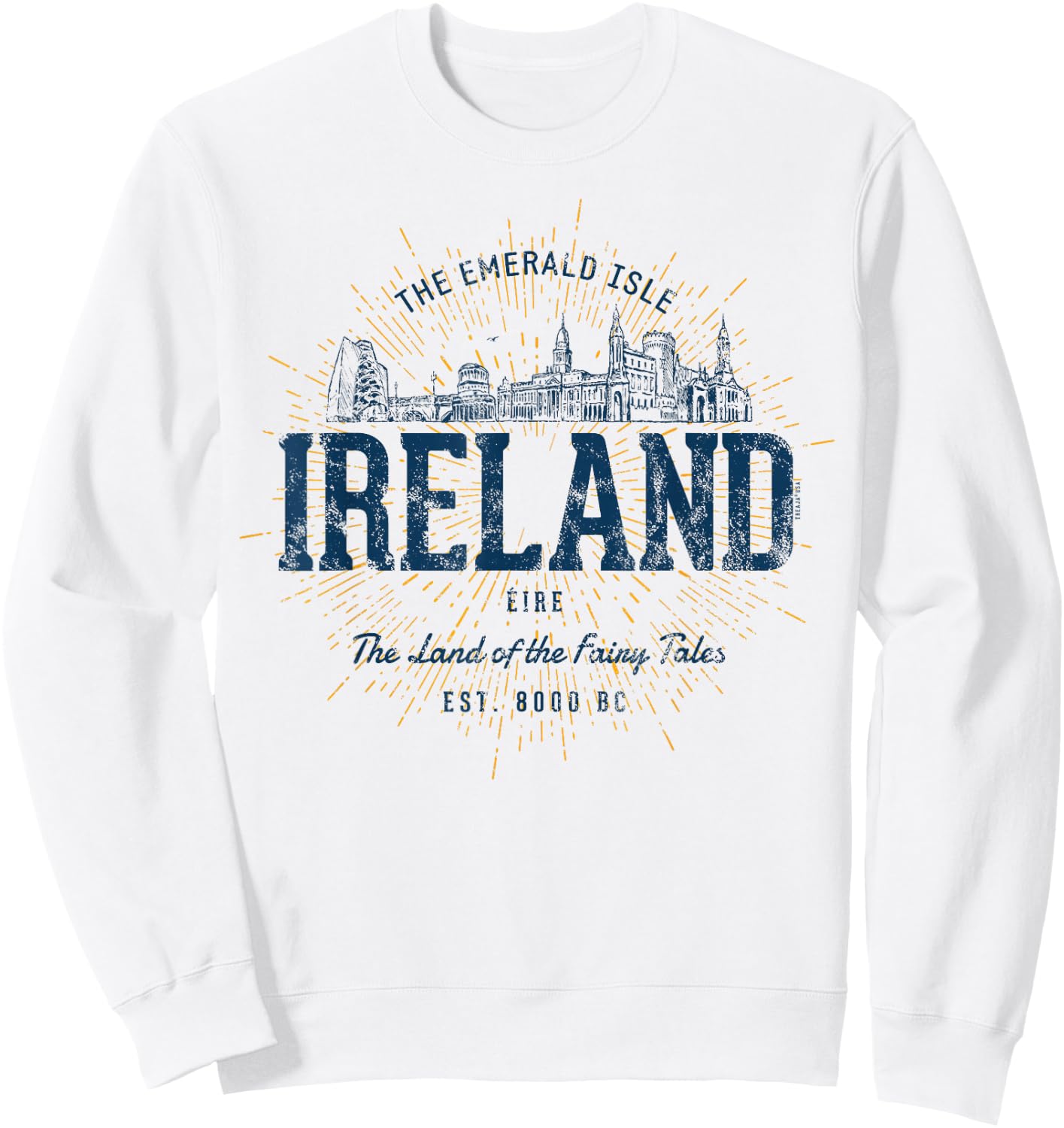 Retro Style Vintage Ireland Sweatshirt - Sweatshirt | White