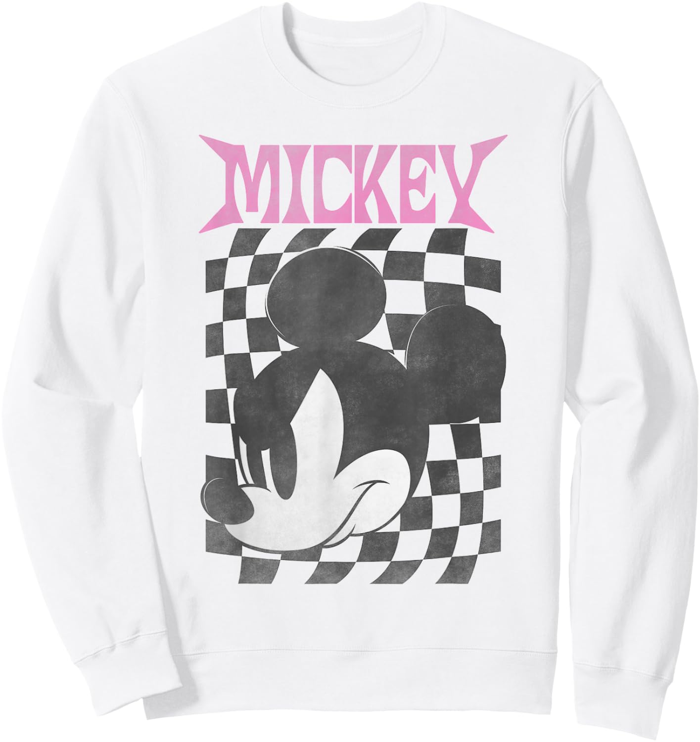 Disney Mickey Classic Mickey Checkered Poster Sweatshirt - Sweatshirt | White