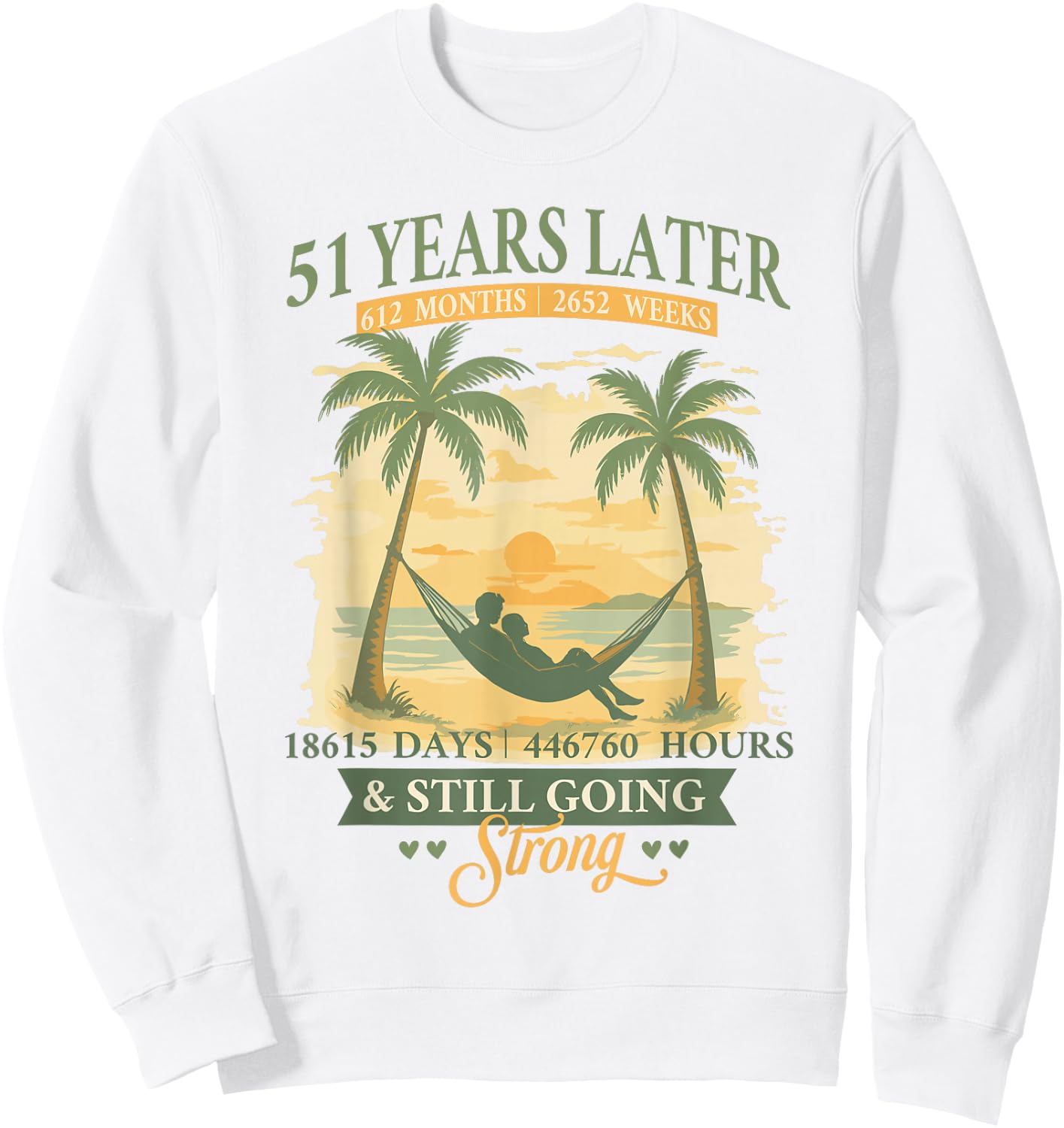 51st Wedding Anniversary Beach Matching Couples 51 Years Sweatshirt - Sweatshirt | White