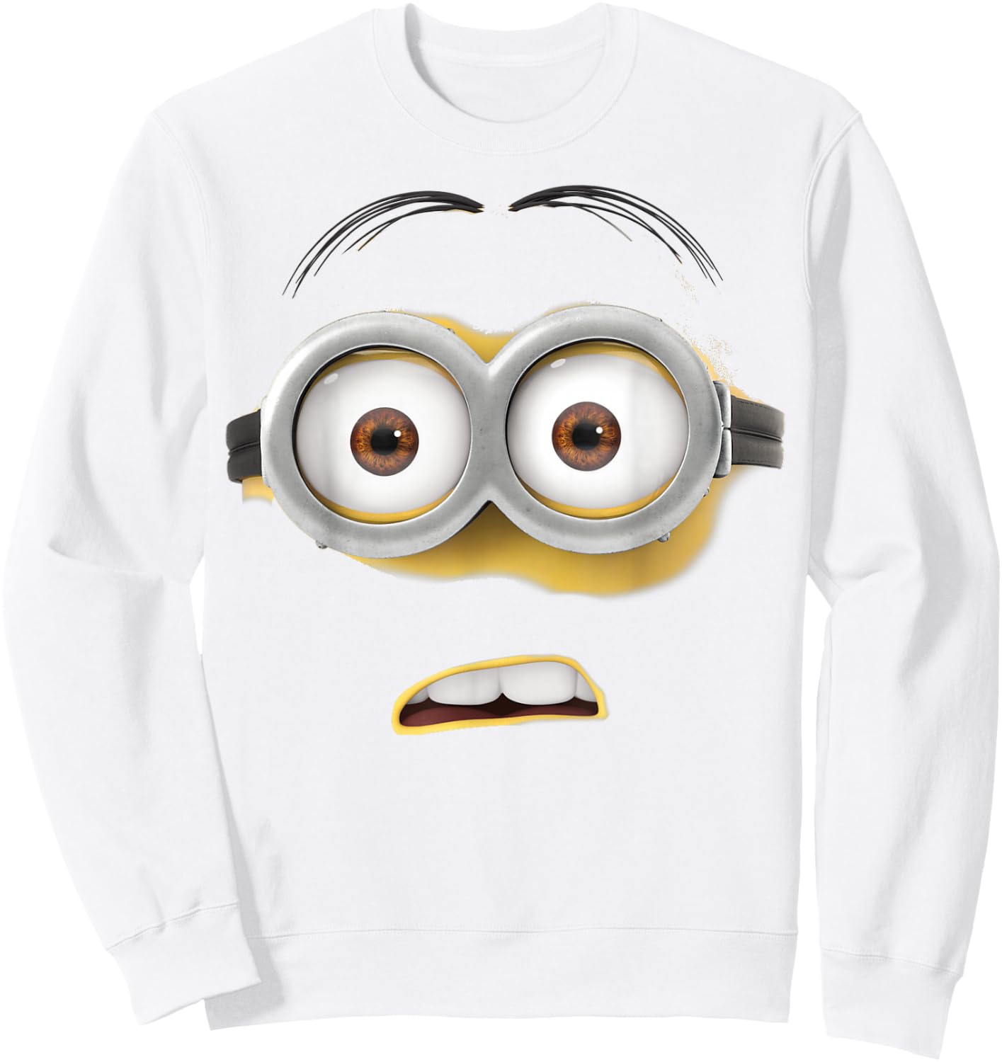 Despicable Me Minions Shocked Face Graphic Sweatshirt - Sweatshirt | White